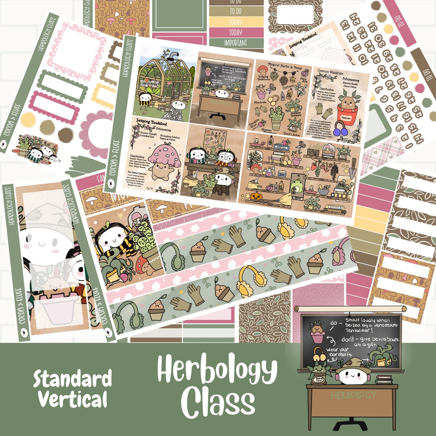 Herbology Class Standard Vertical Weekly Sticker Kit