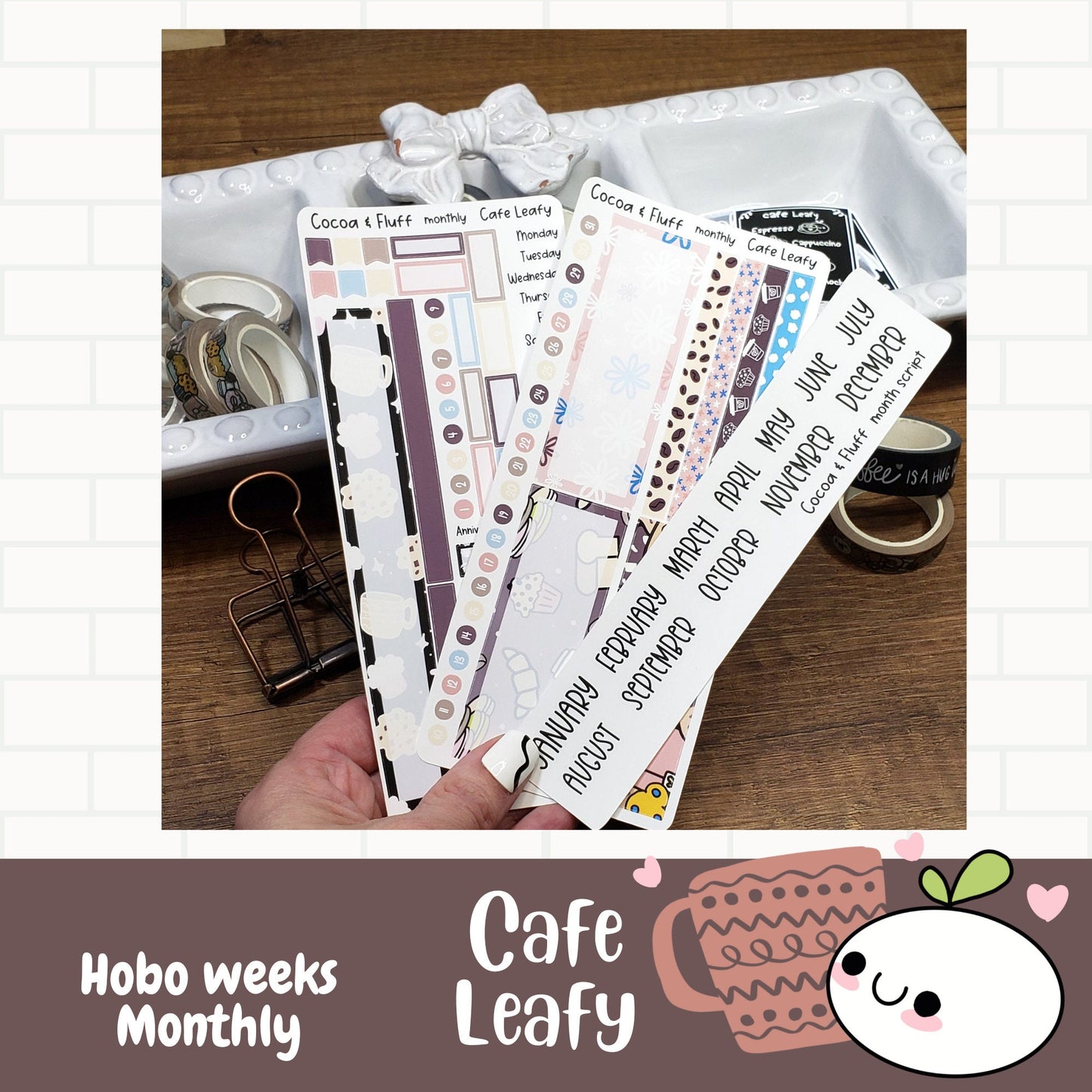 Cafe Leafy Hobonichi Weeks Monthly Sticker Kit