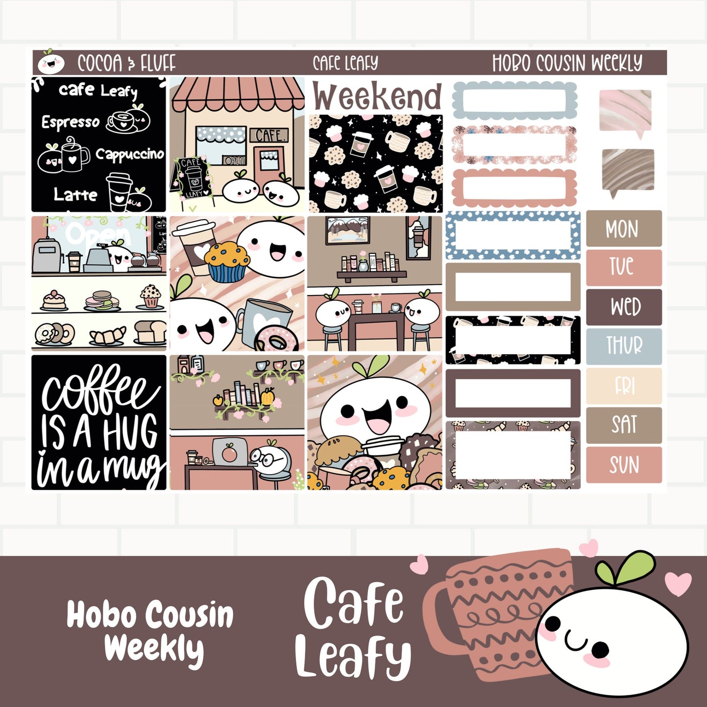 Cafe Leafy Hobonichi Cousin Weekly Sticker Kit