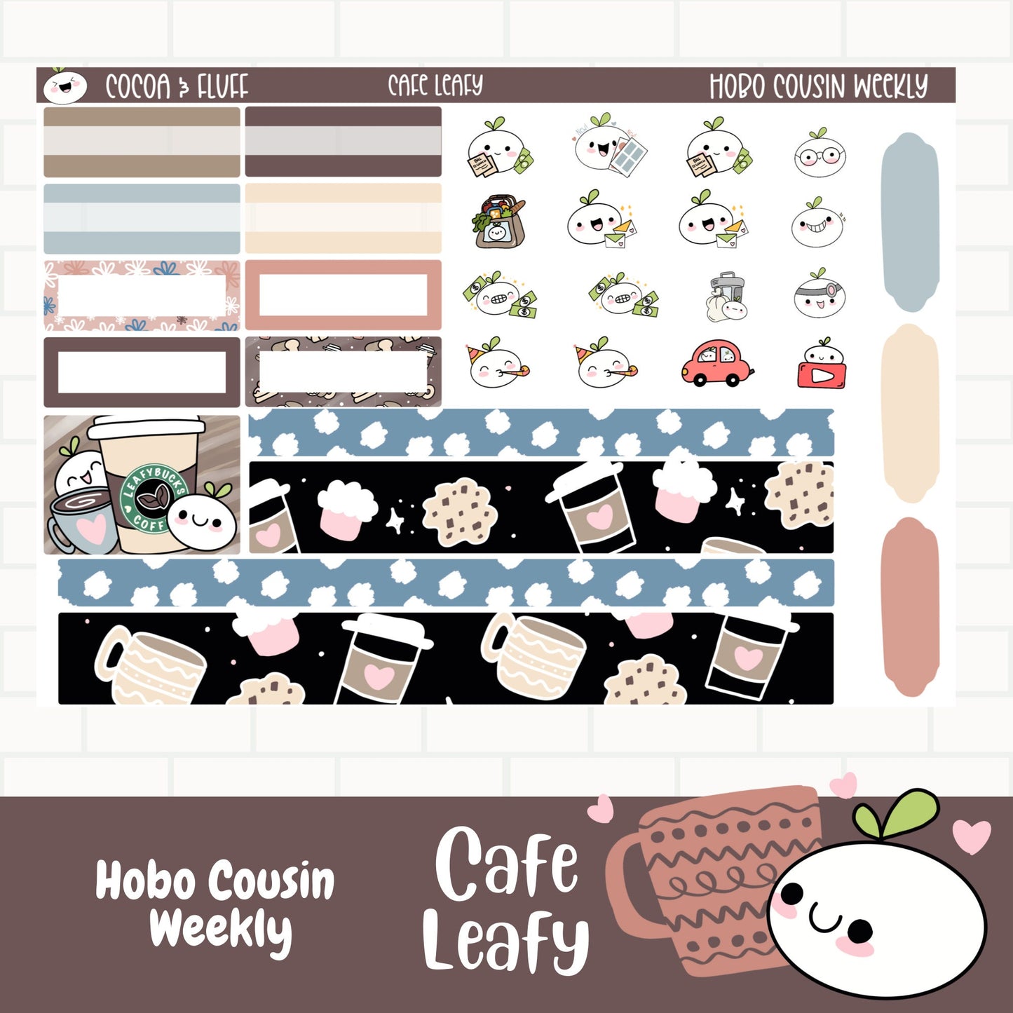 Cafe Leafy Hobonichi Cousin Weekly Sticker Kit