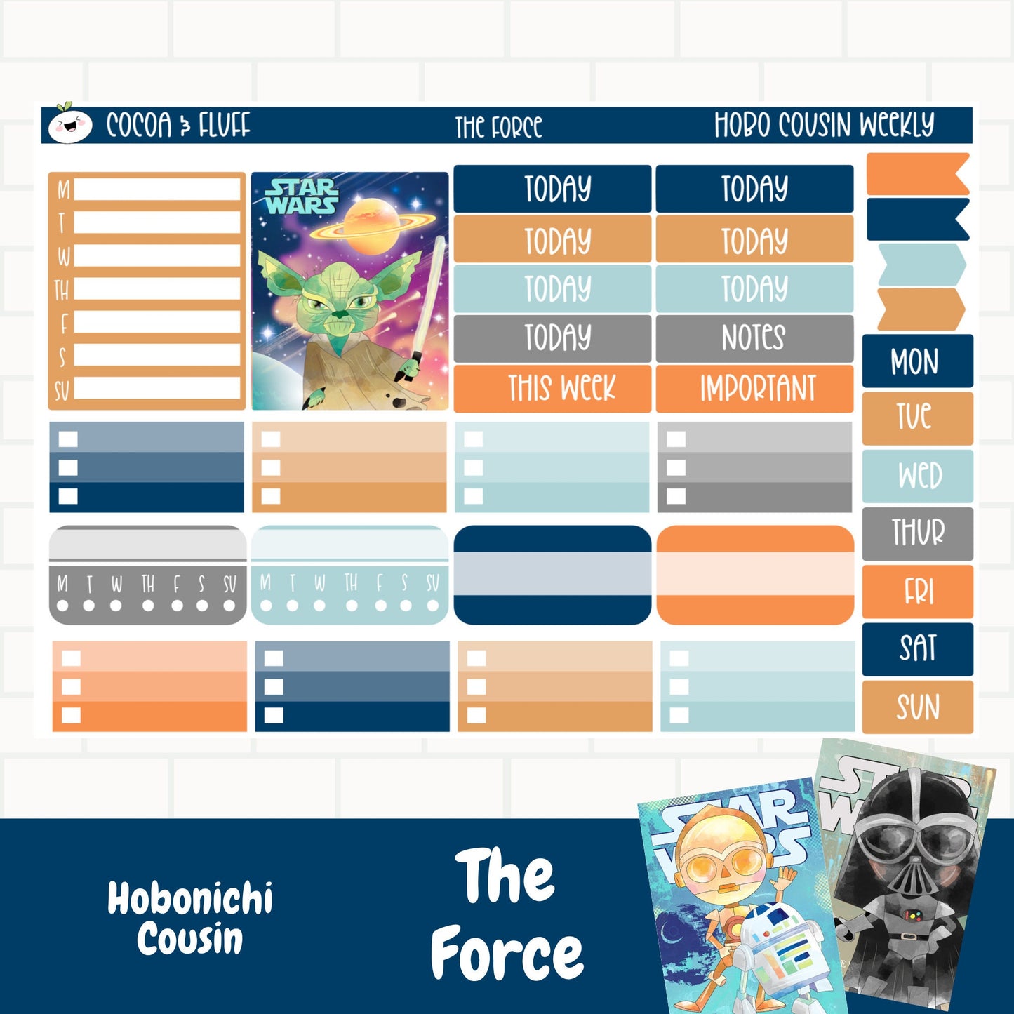 The Force Hobonichi Cousin Weekly Sticker Kit