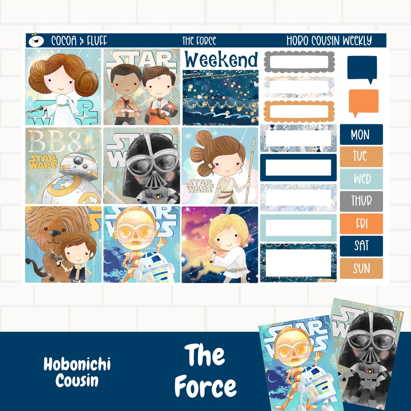 The Force Hobonichi Cousin Weekly Sticker Kit