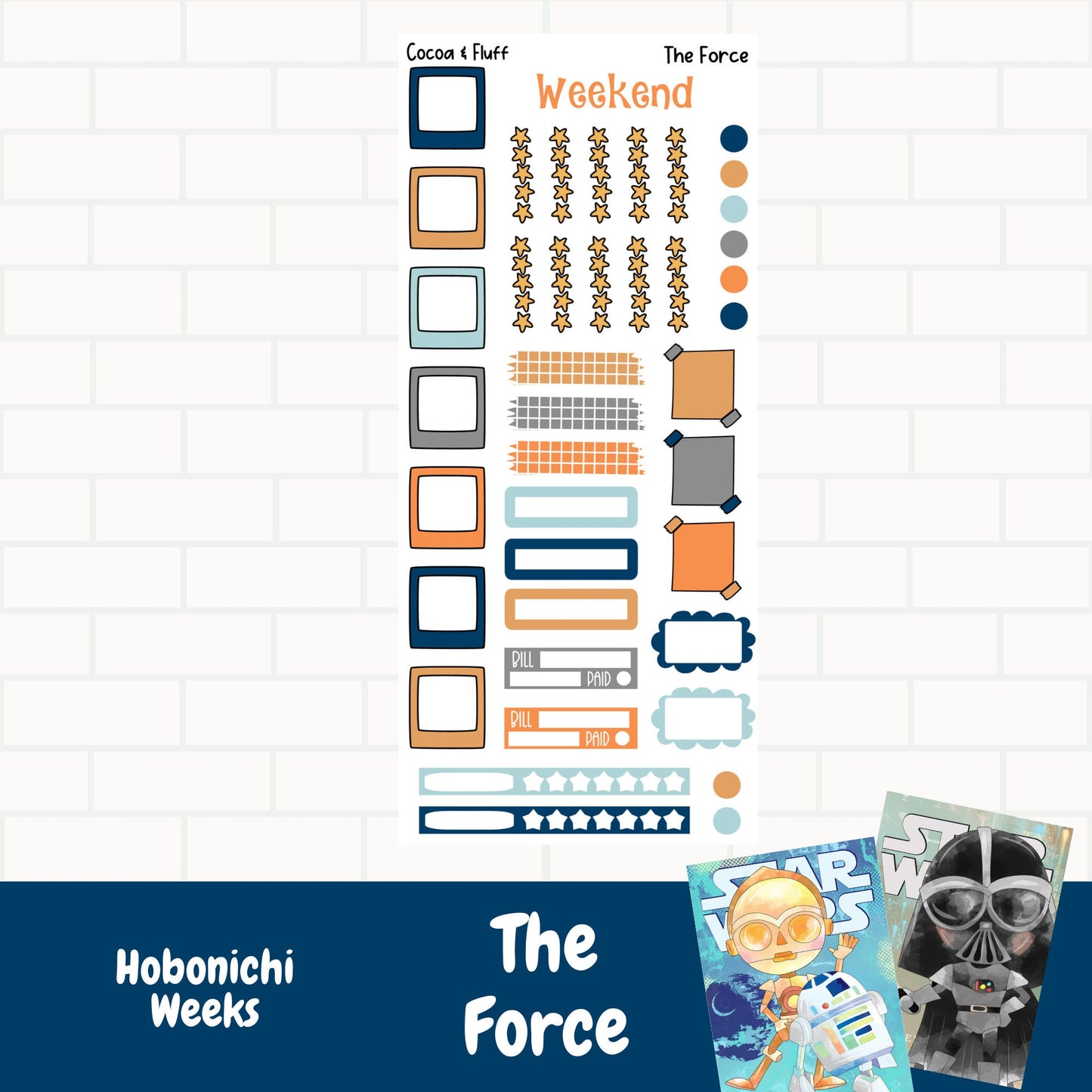 The Force Hobonichi Weeks Weekly Sticker Kit