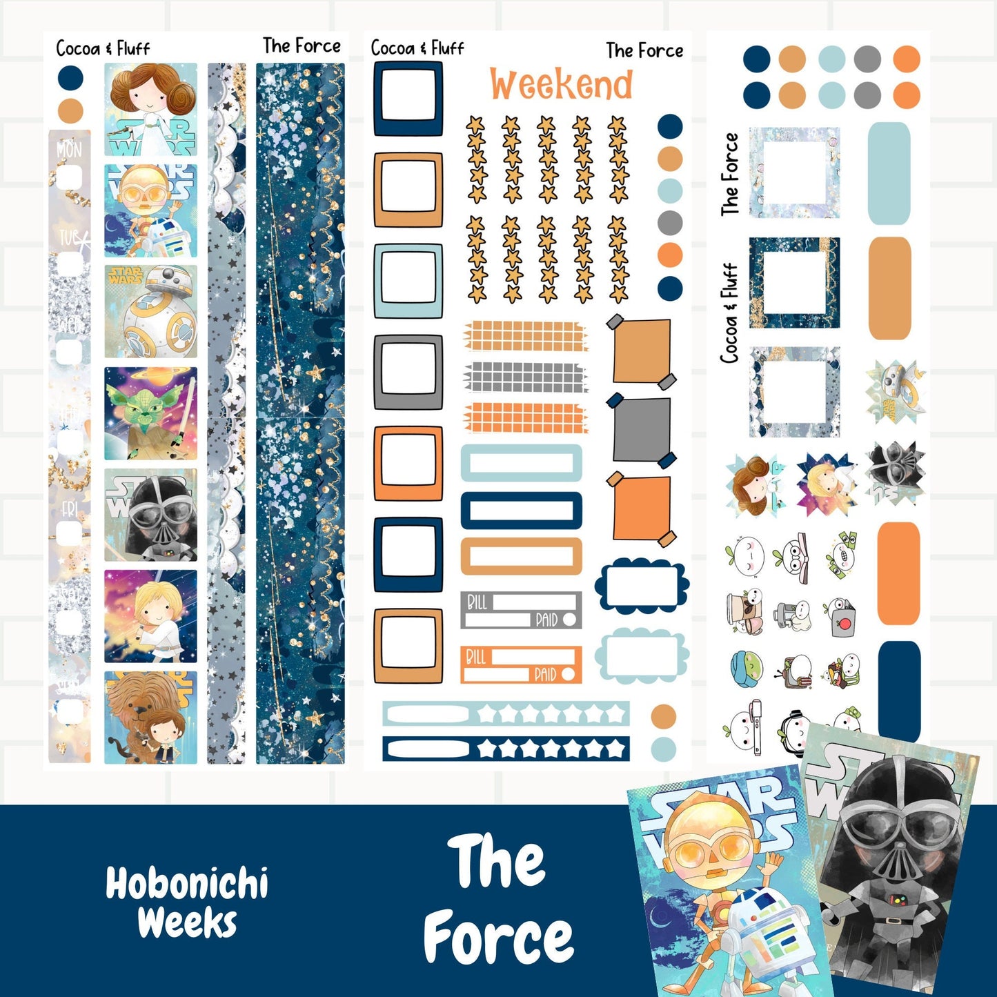 The Force Hobonichi Weeks Weekly Sticker Kit