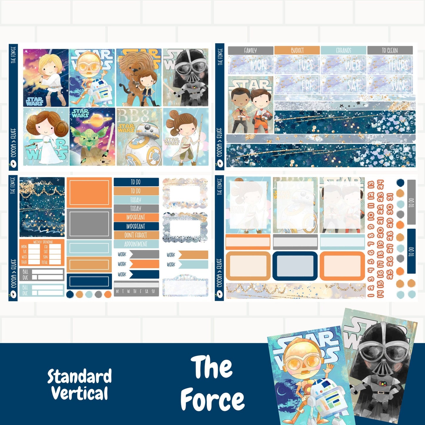 The Force Standard Vertical Weekly Sticker Kit