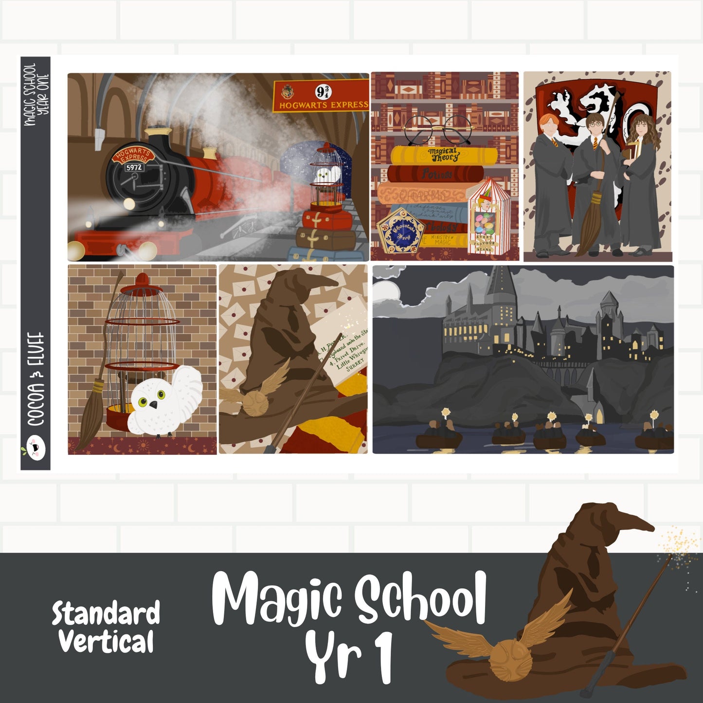Magic School Yr One Standard Vertical Weekly Sticker Kit