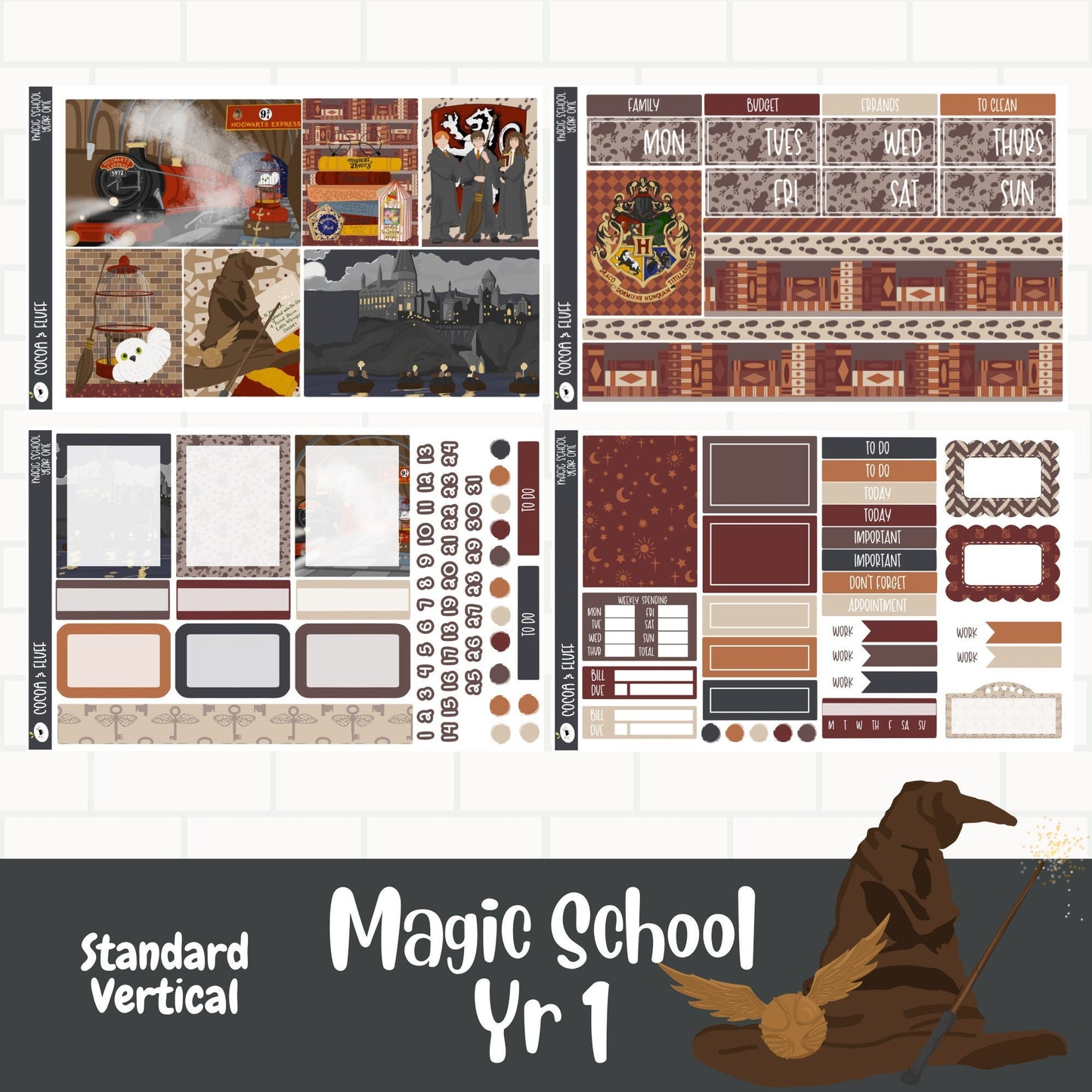 Magic School Yr One Standard Vertical Weekly Sticker Kit