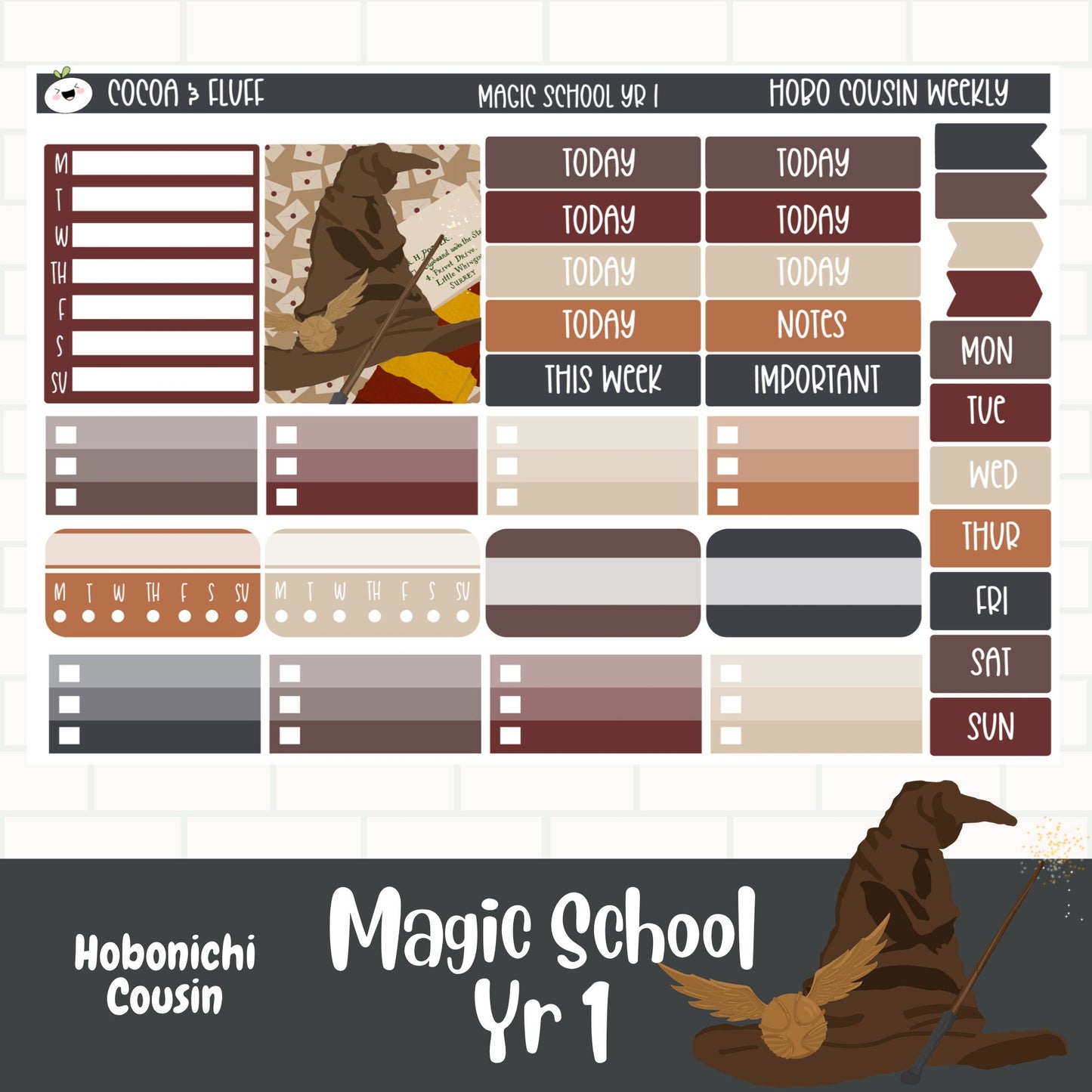 Magic School Yr One, Hobonichi Cousin Weekly Sticker Kit