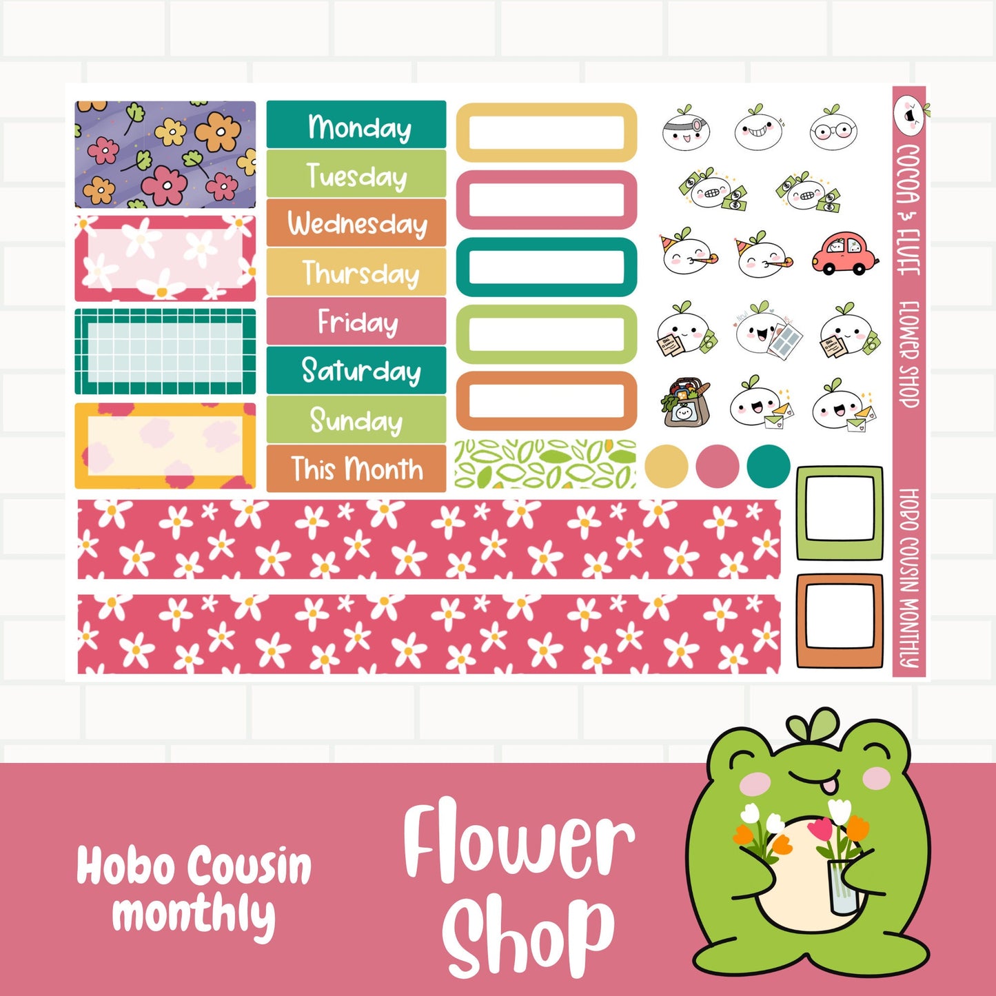 Flower Shop Hobonichi Cousin Monthly Sticker Kit