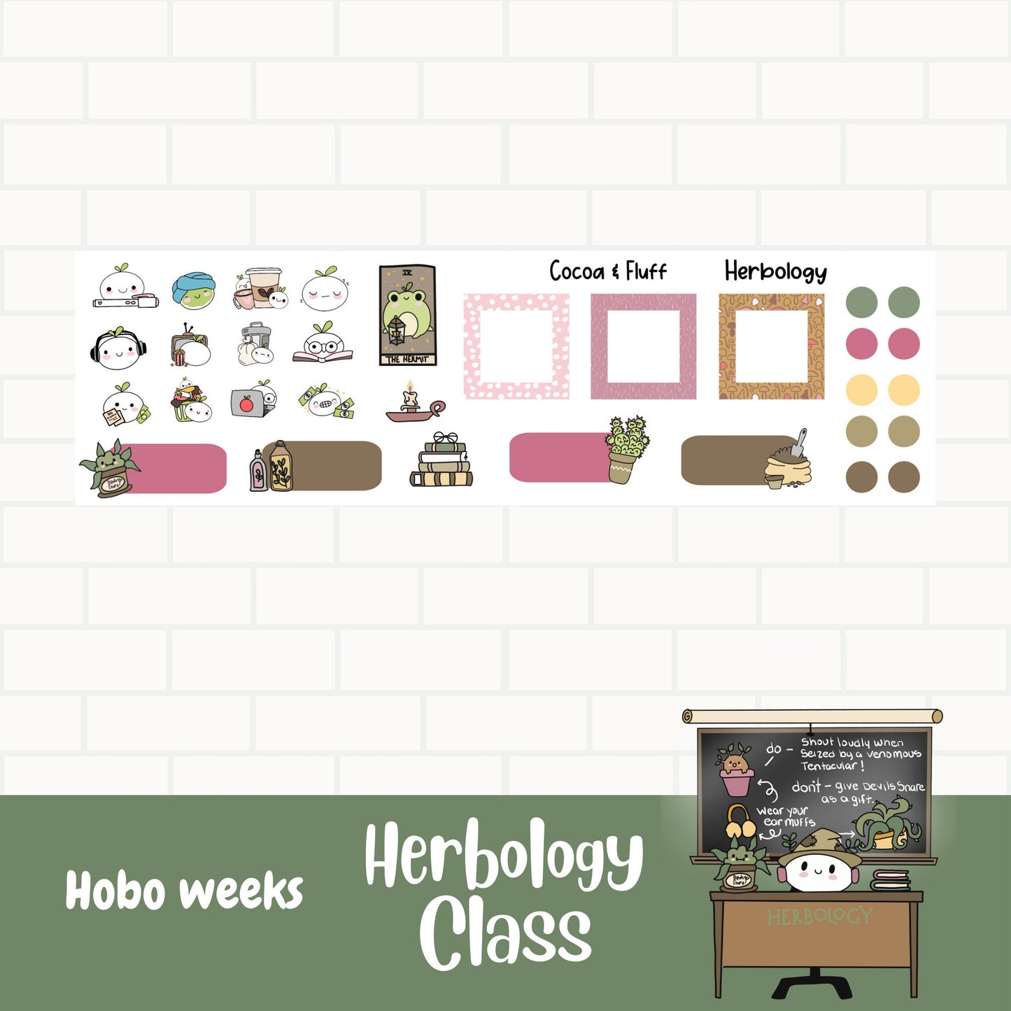 Herbology Class Hobonichi Weeks Weekly Sticker Kit