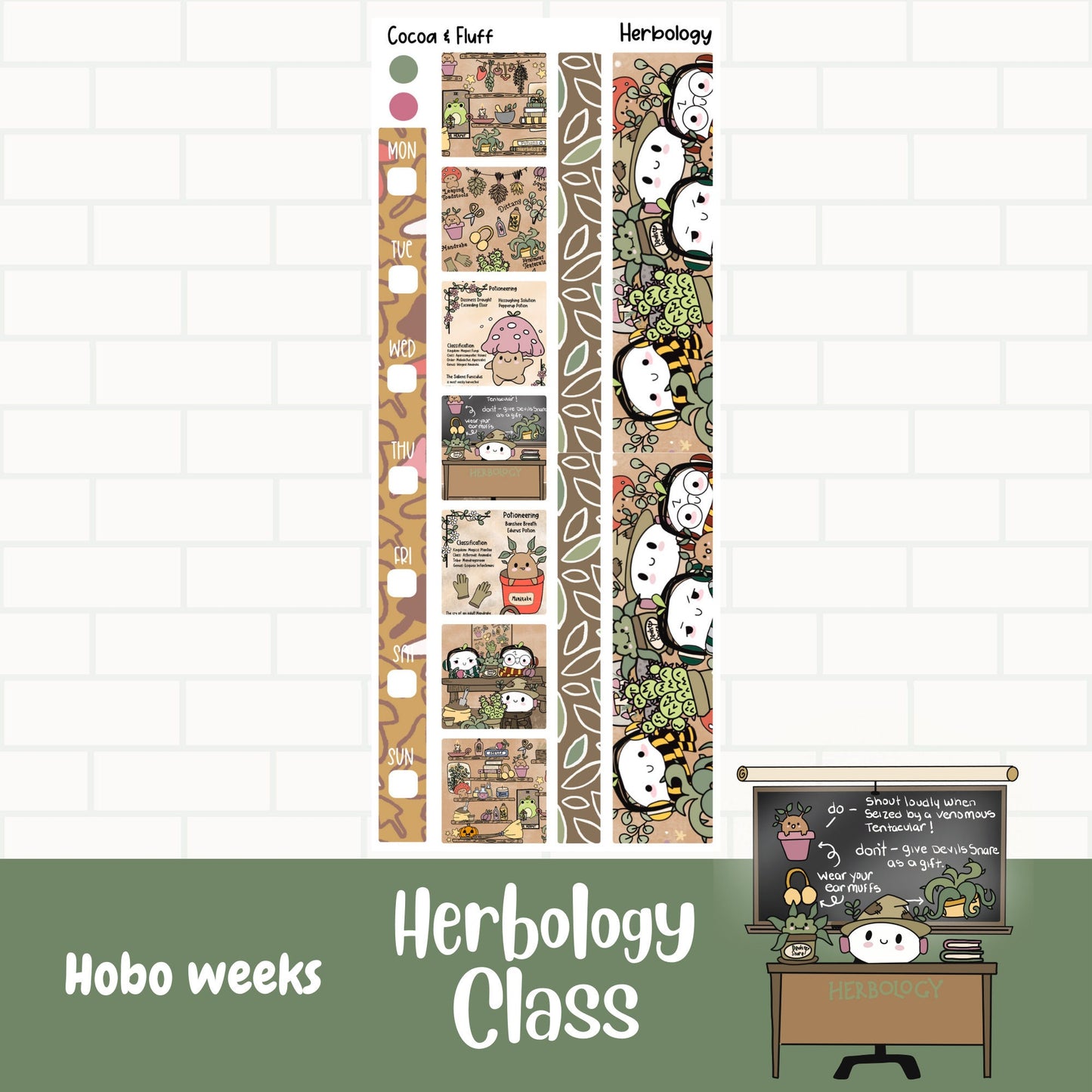 Herbology Class Hobonichi Weeks Weekly Sticker Kit