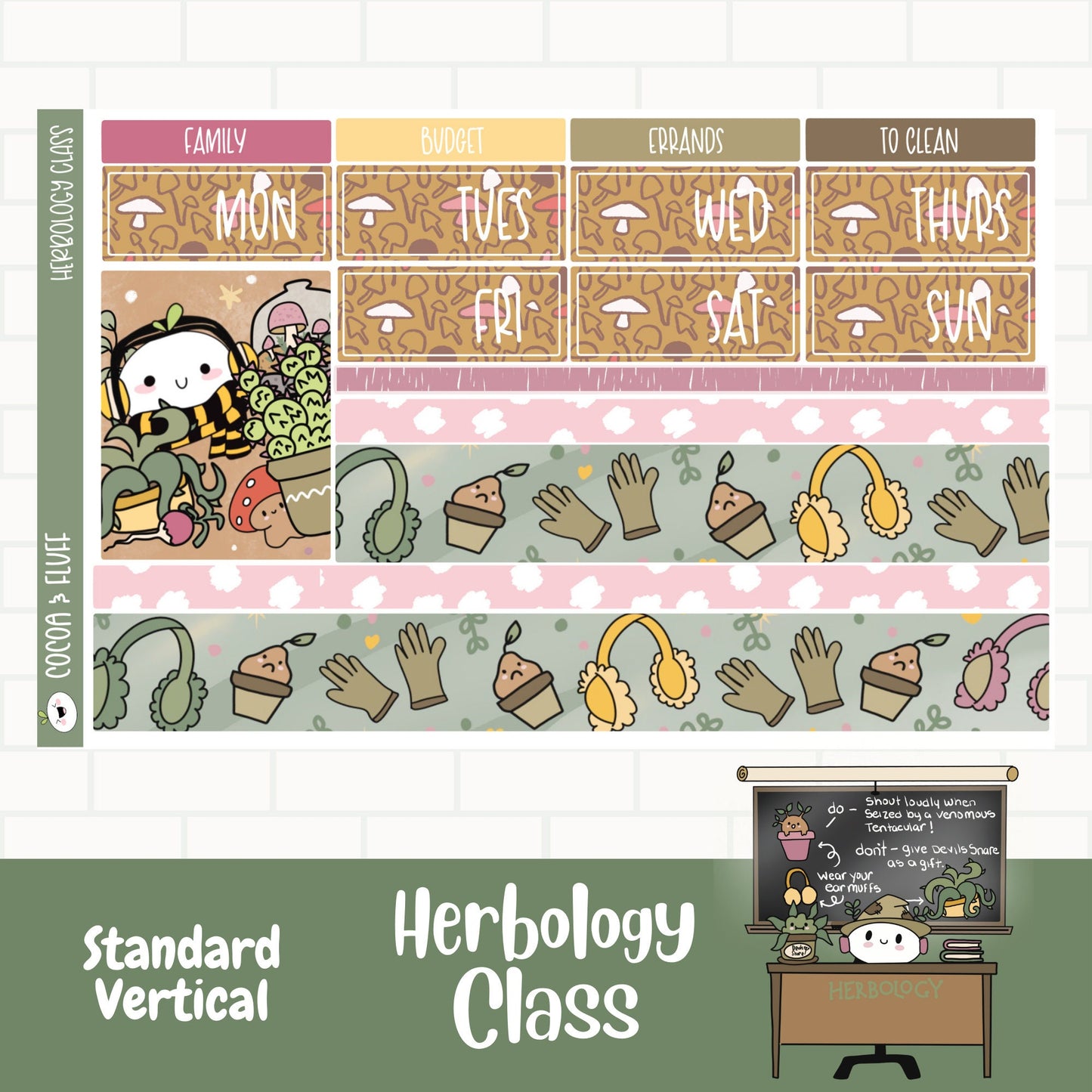 Herbology Class Standard Vertical Weekly Sticker Kit