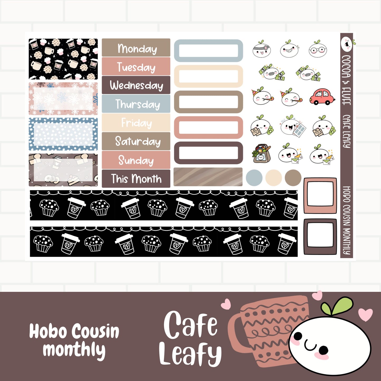Cafe Leafy Hobonichi Cousin Monthly Sticker Kit