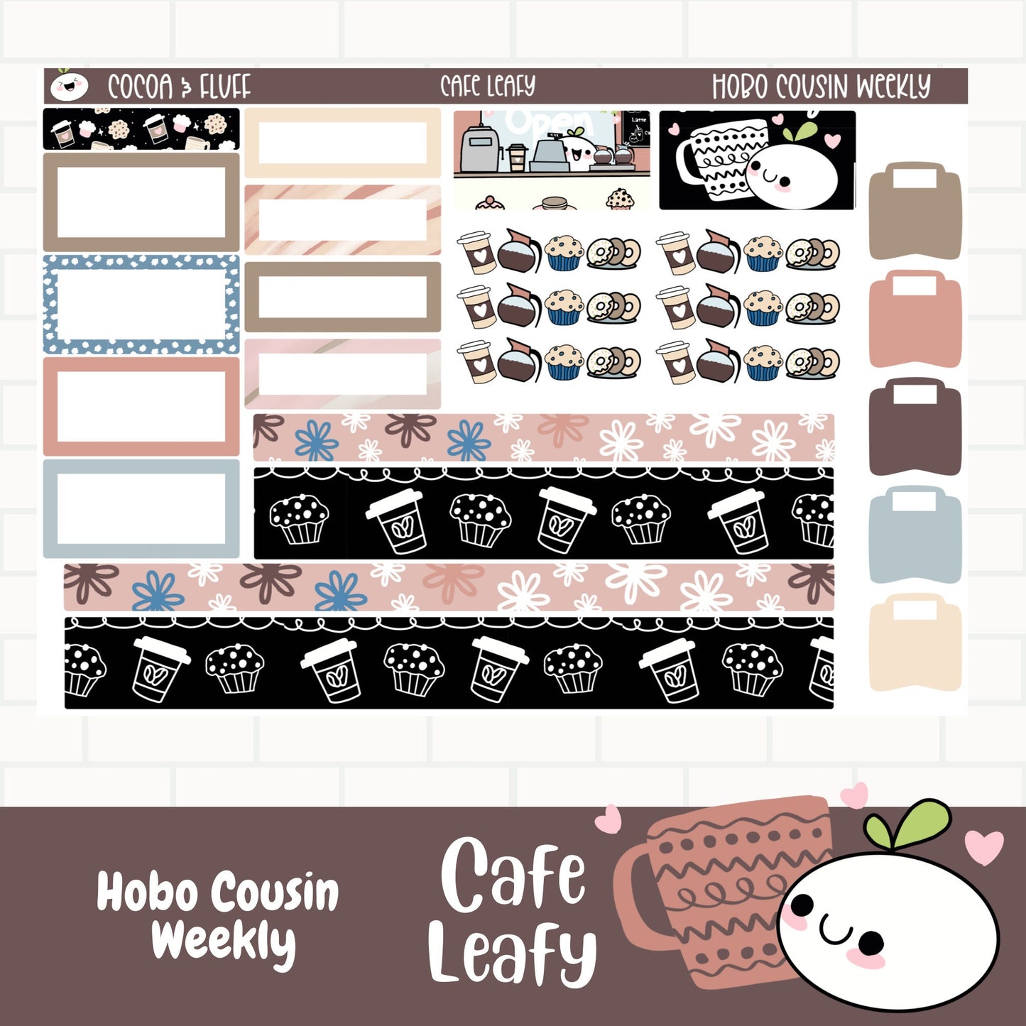 Cafe Leafy Hobonichi Cousin Weekly Sticker Kit