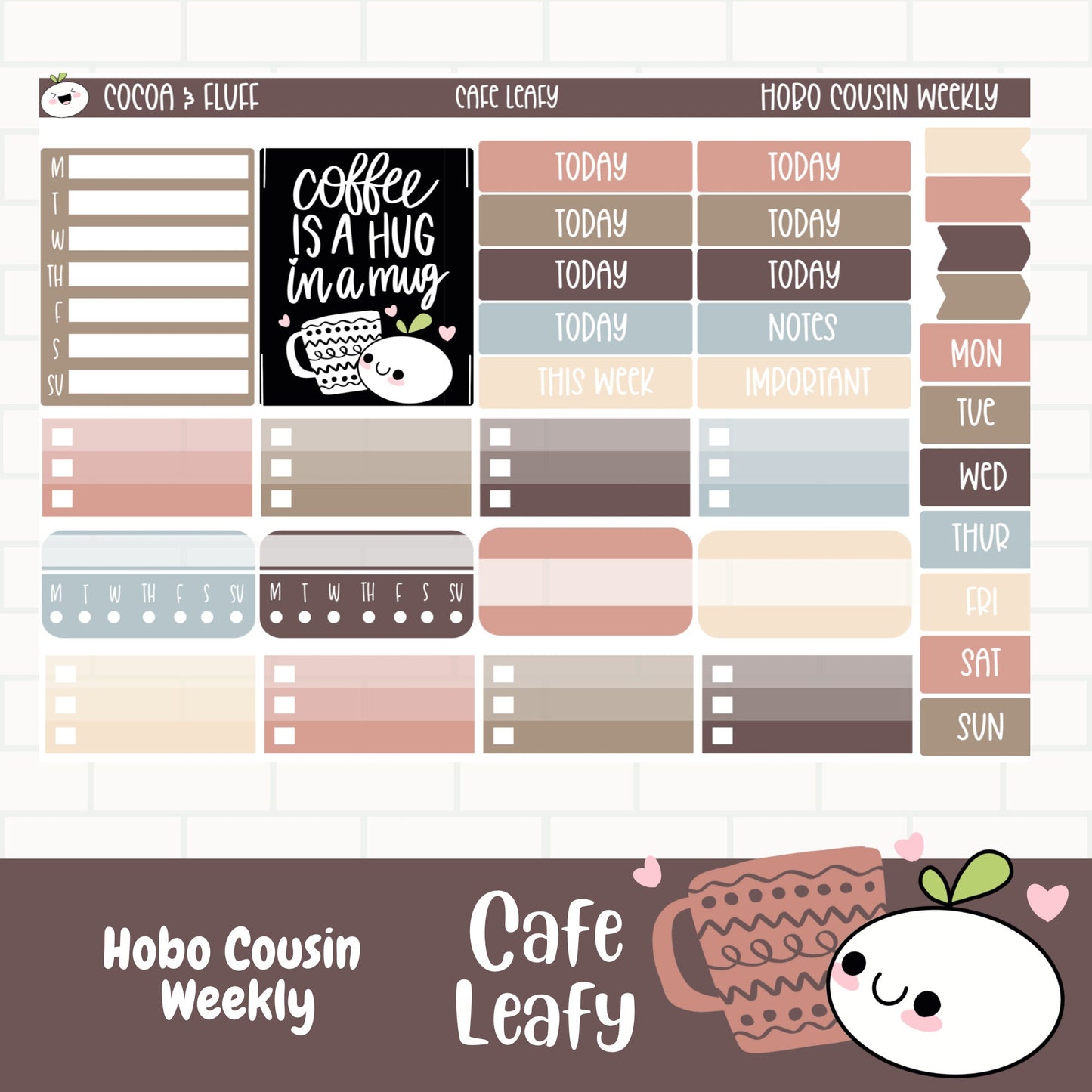 Cafe Leafy Hobonichi Cousin Weekly Sticker Kit