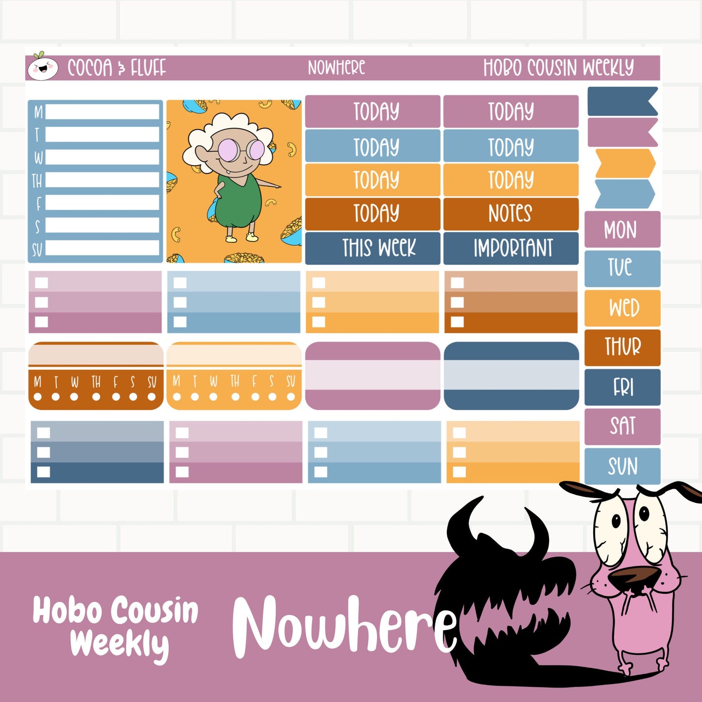 NoWhere Hobonichi Cousin Weekly Sticker Kit