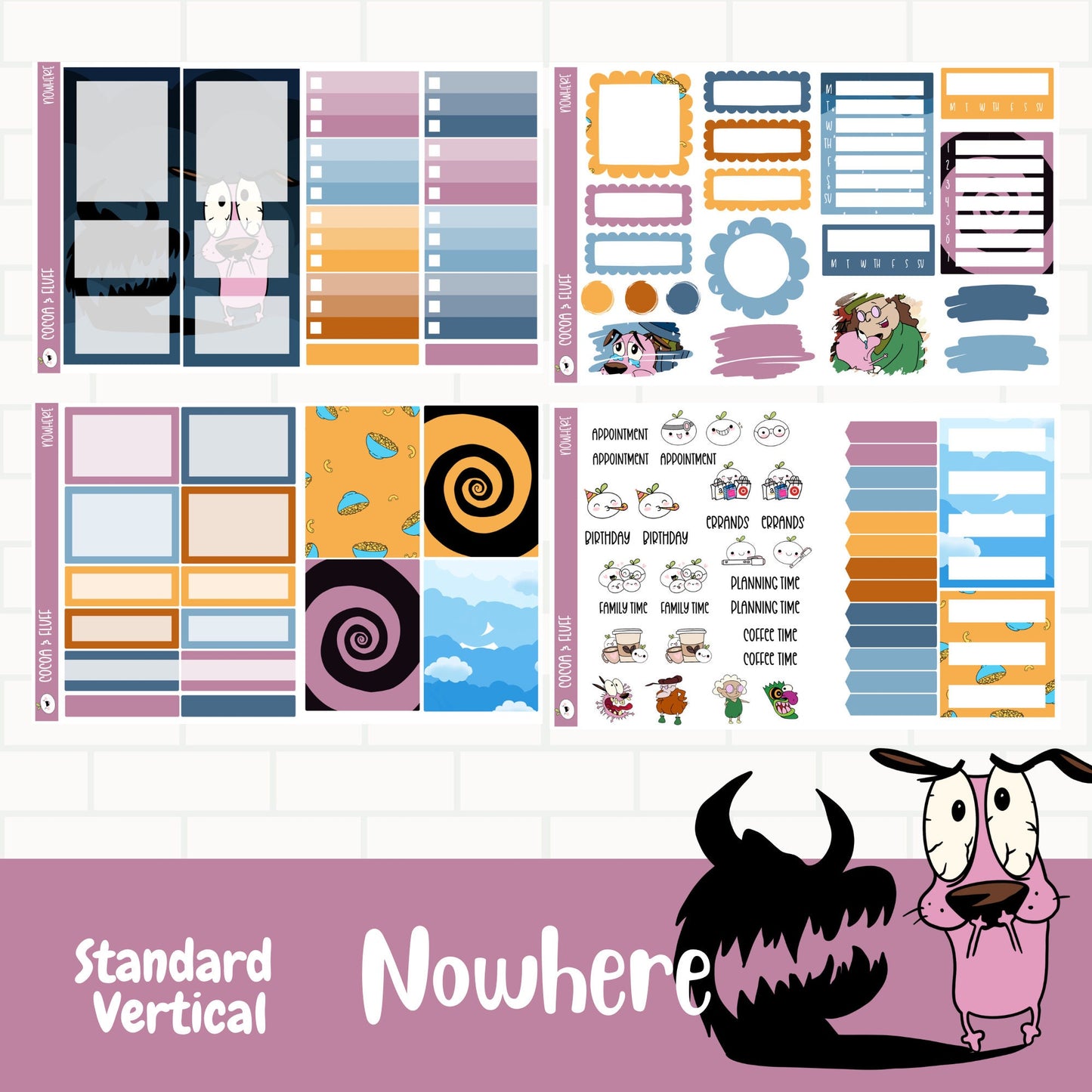 NoWhere Standard Vertical Weekly Sticker Kit
