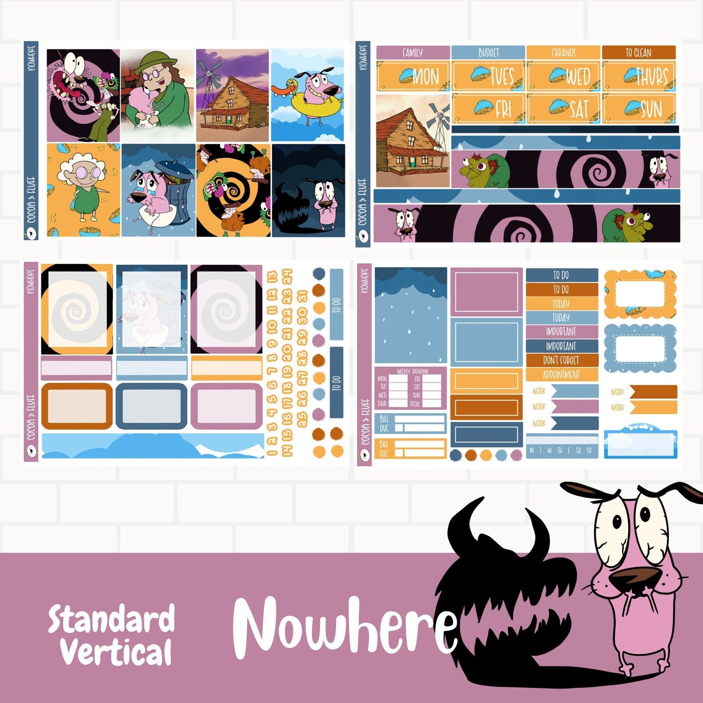 NoWhere Standard Vertical Weekly Sticker Kit