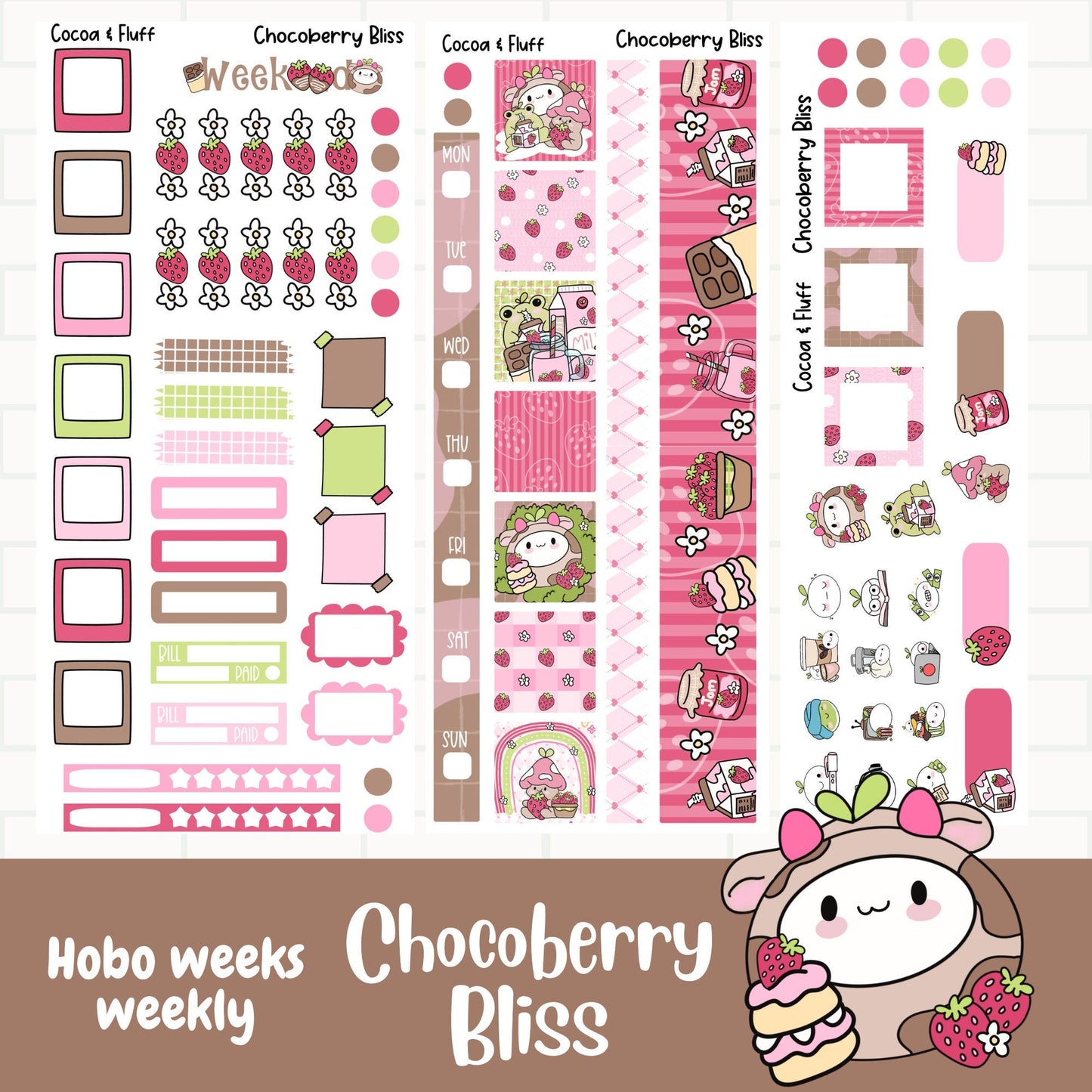 Chocoberry Bliss Hobonichi Weeks Weekly Sticker Kit
