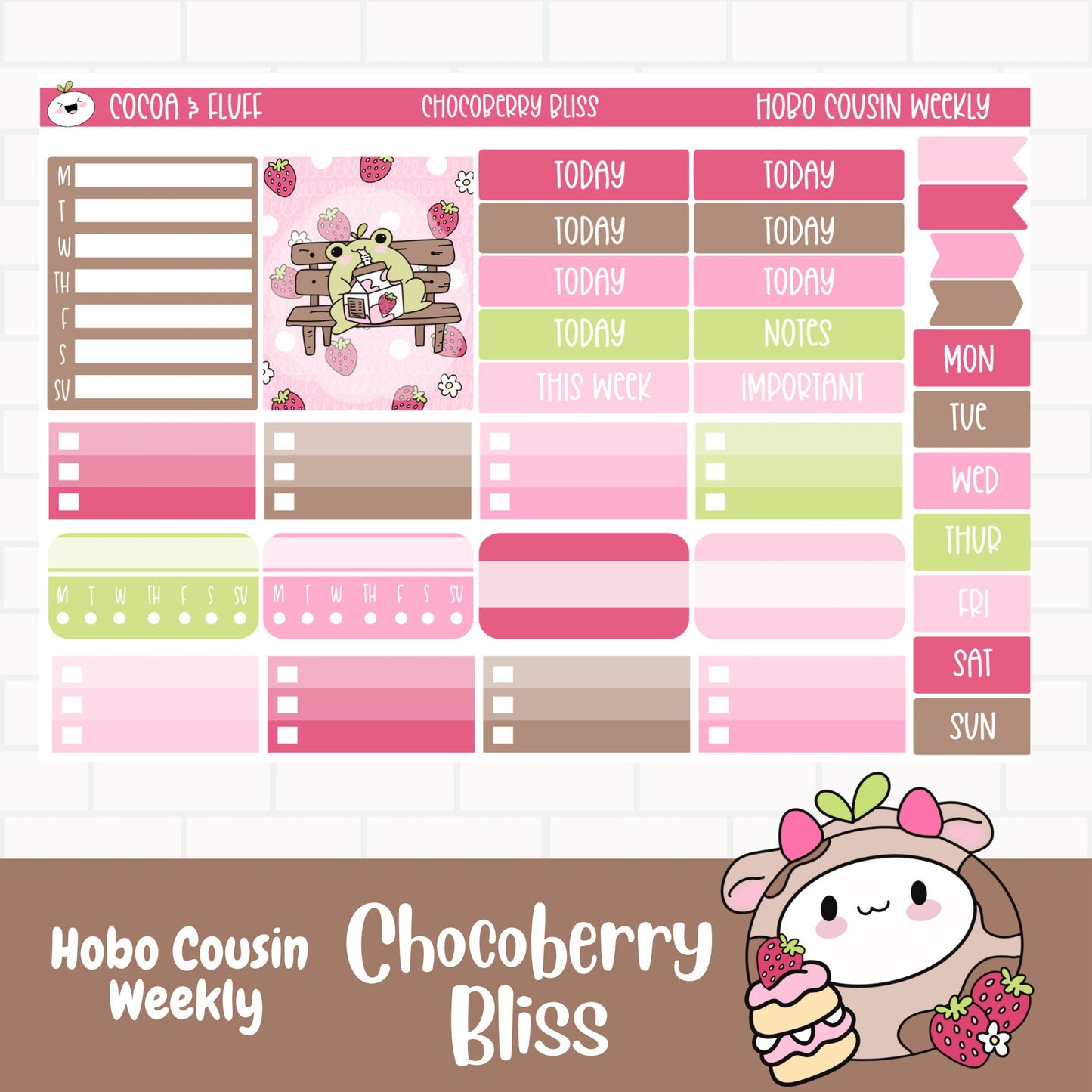 Chocoberry Bliss Hobonichi Cousin Weekly Sticker Kit