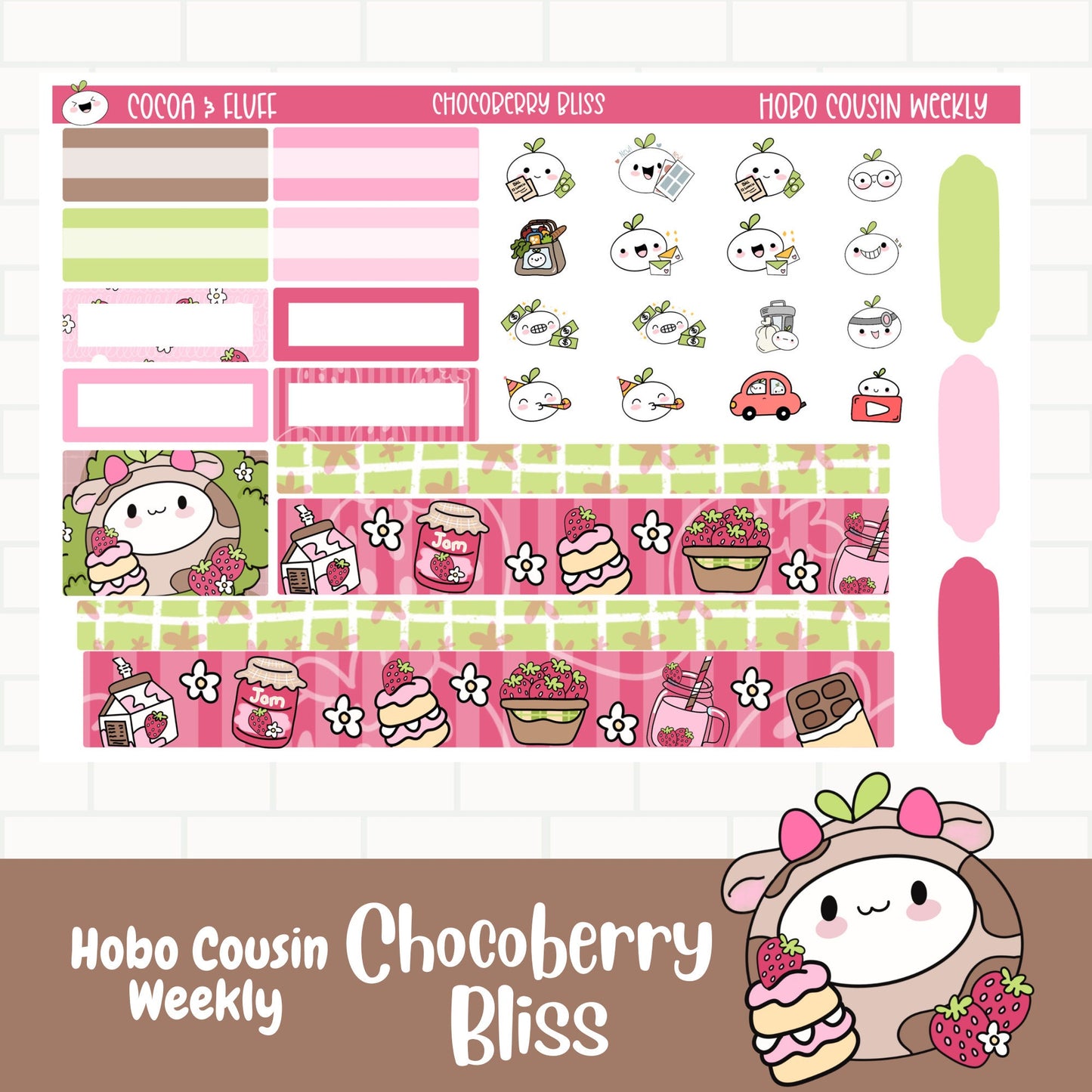Chocoberry Bliss Hobonichi Cousin Weekly Sticker Kit