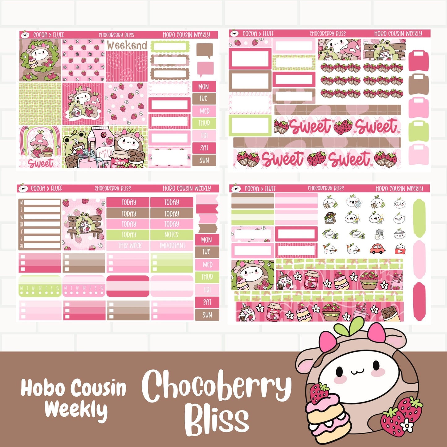 Chocoberry Bliss Hobonichi Cousin Weekly Sticker Kit
