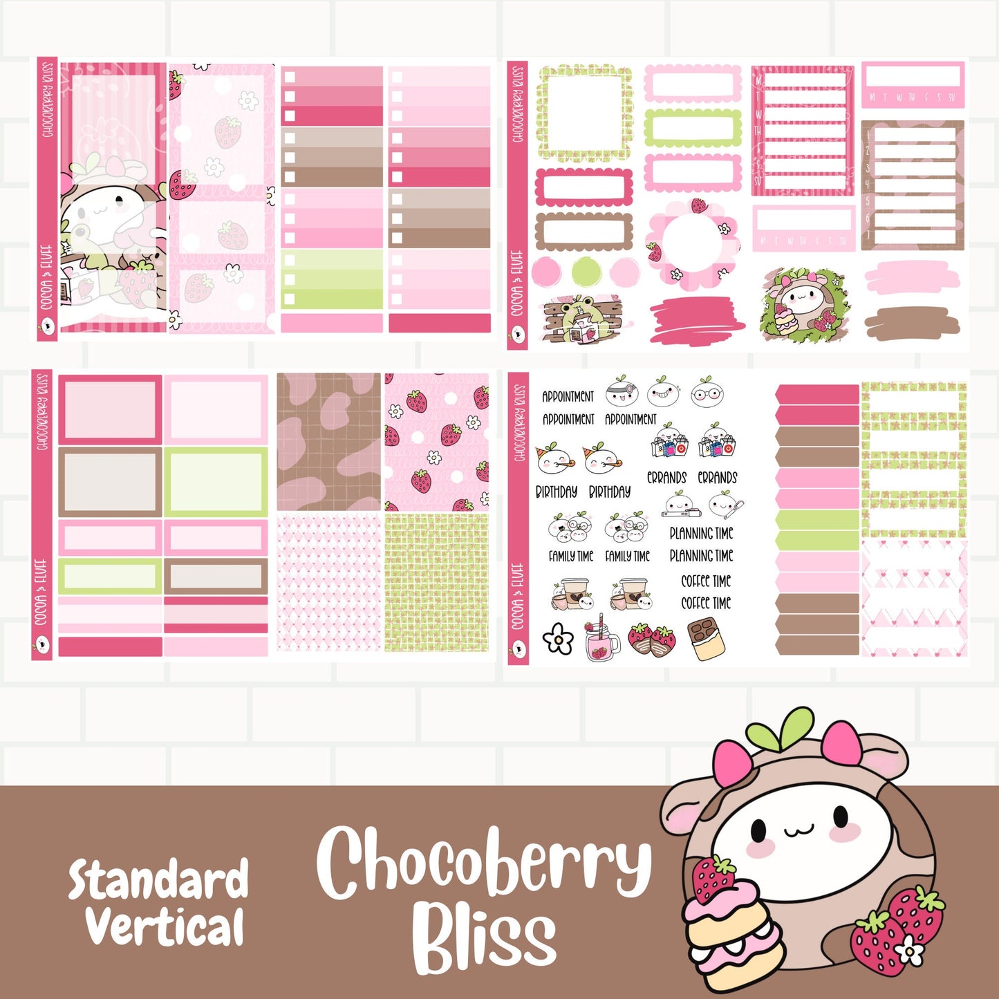Chocoberry Bliss Standard Vertical Weekly Sticker Kit