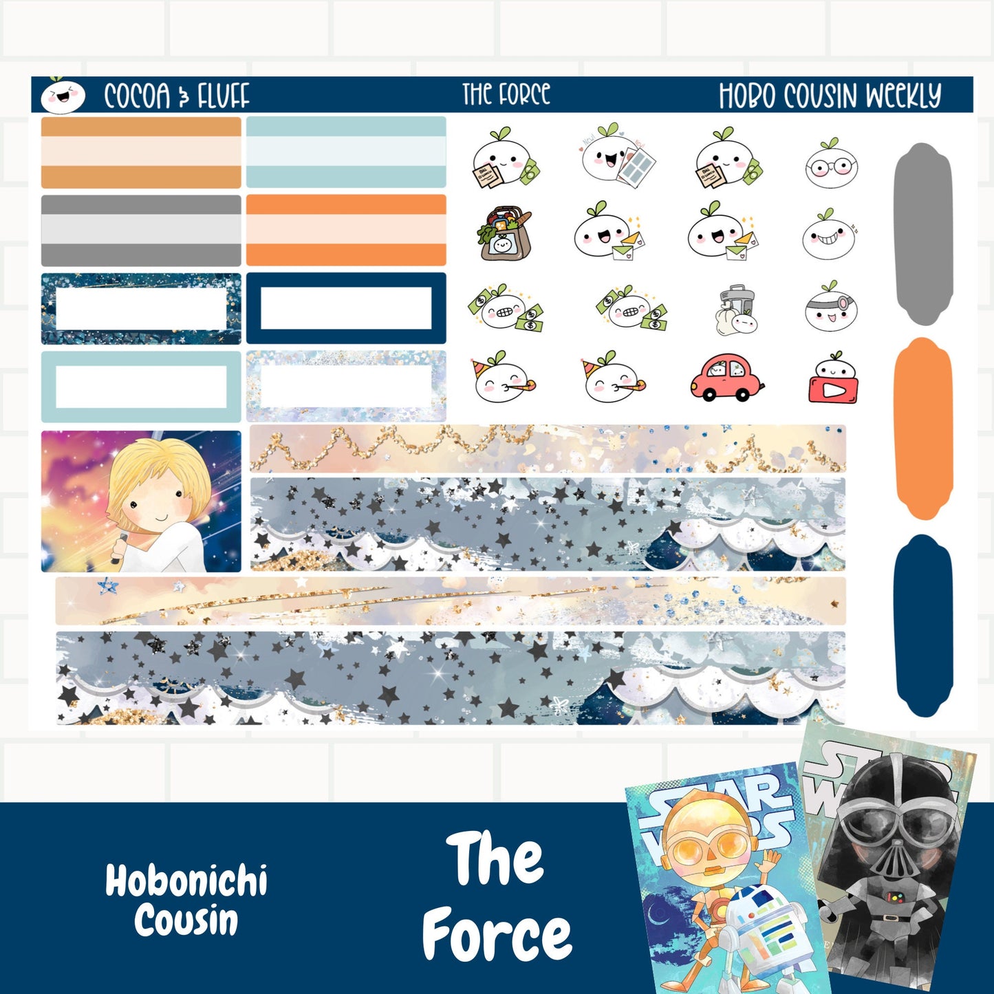 The Force Hobonichi Cousin Weekly Sticker Kit
