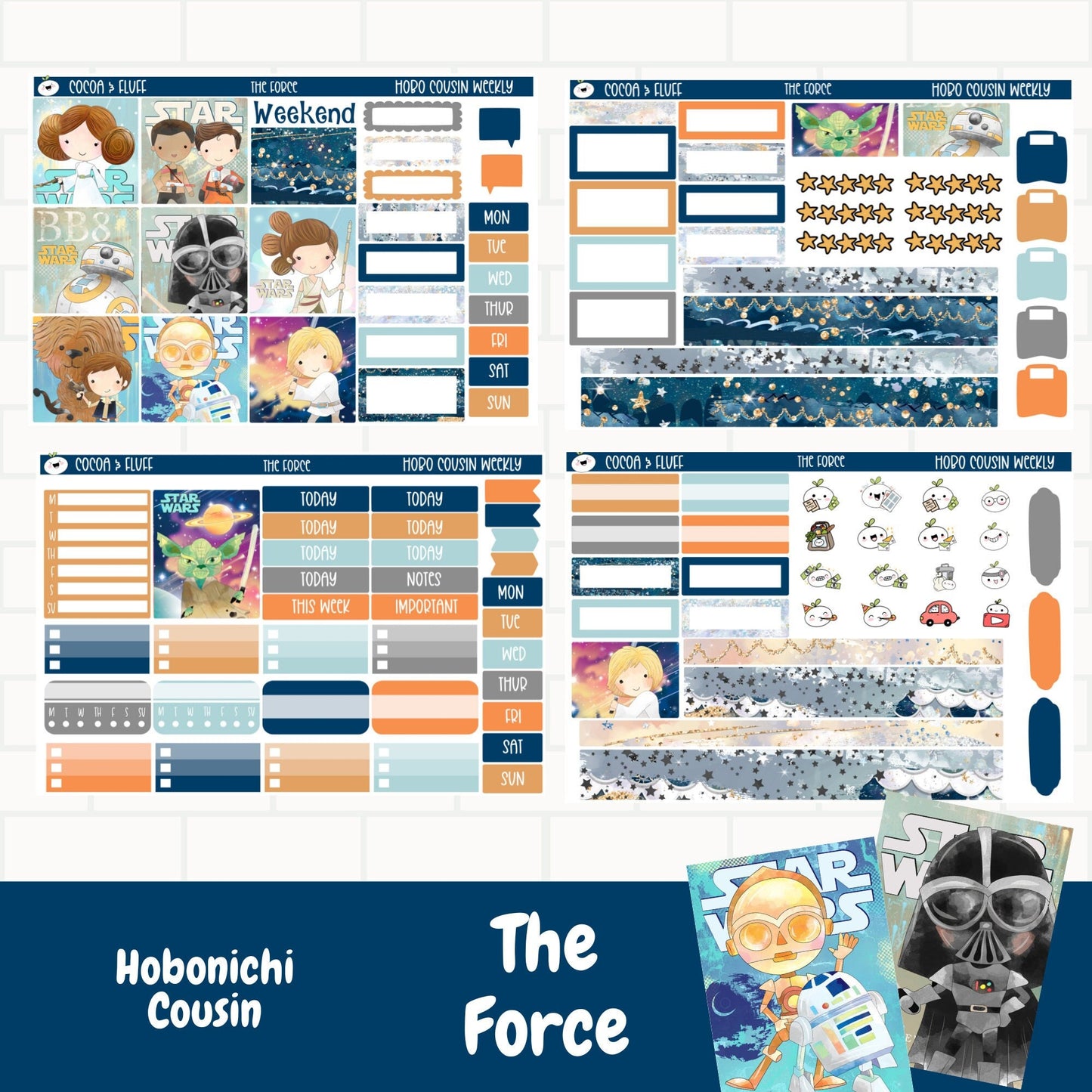 The Force Hobonichi Cousin Weekly Sticker Kit