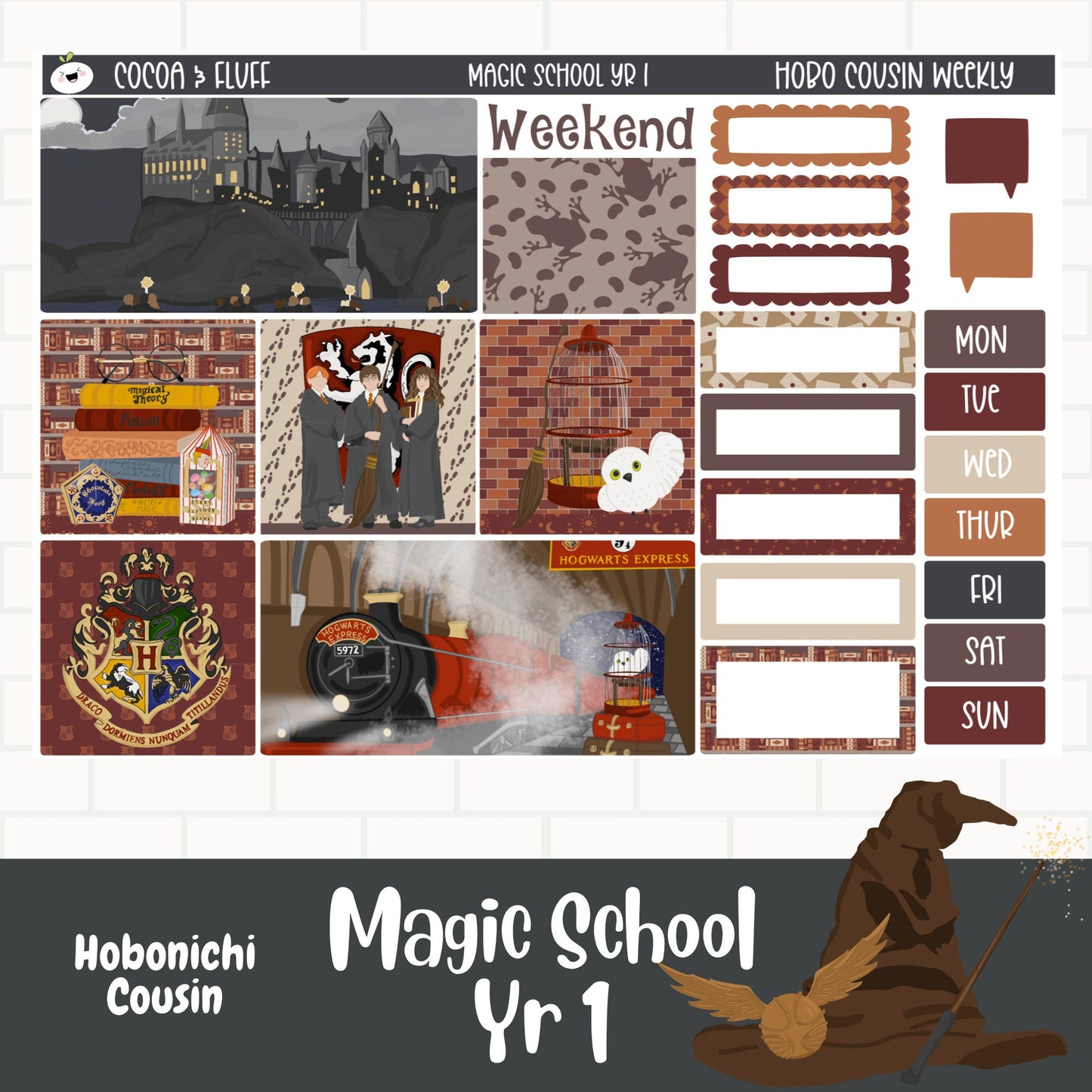 Magic School Yr One, Hobonichi Cousin Weekly Sticker Kit