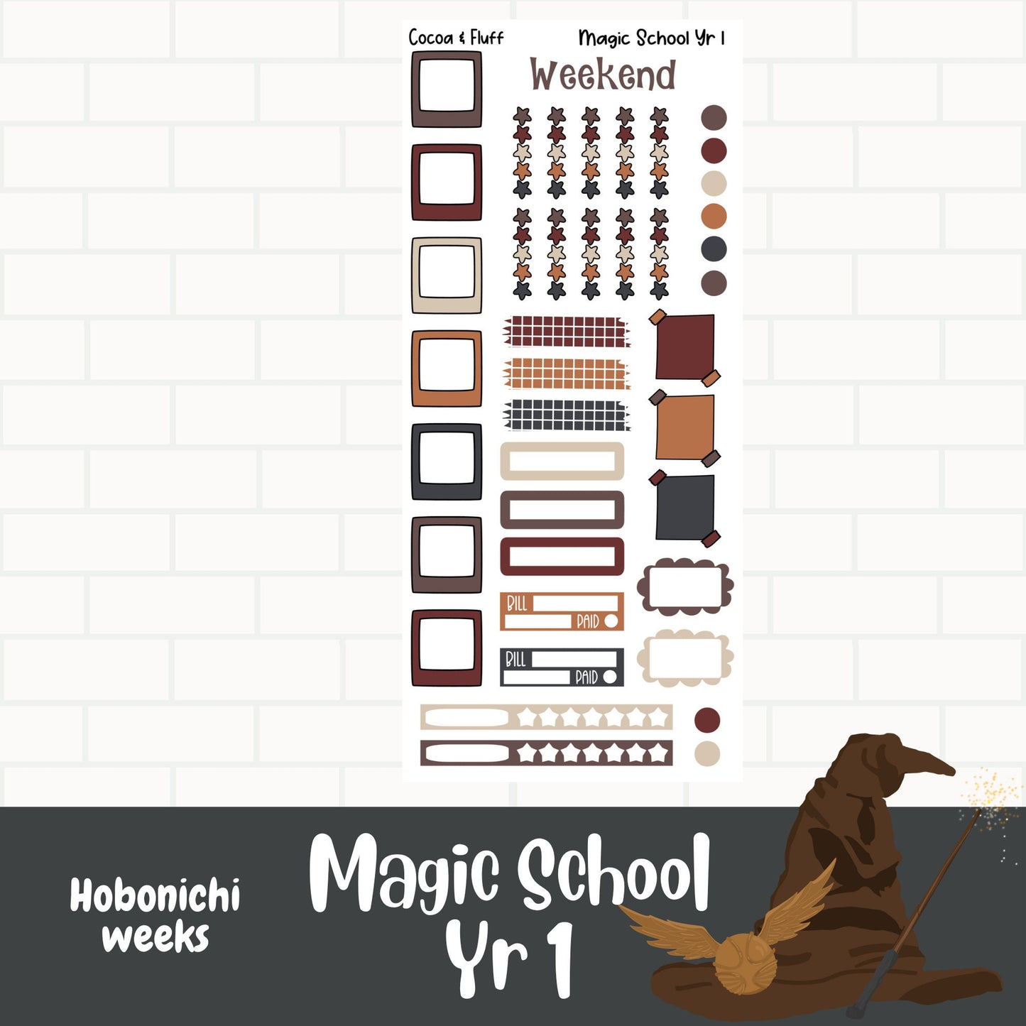 Magic School Yr One Hobonichi Weeks Weekly Sticker Kit