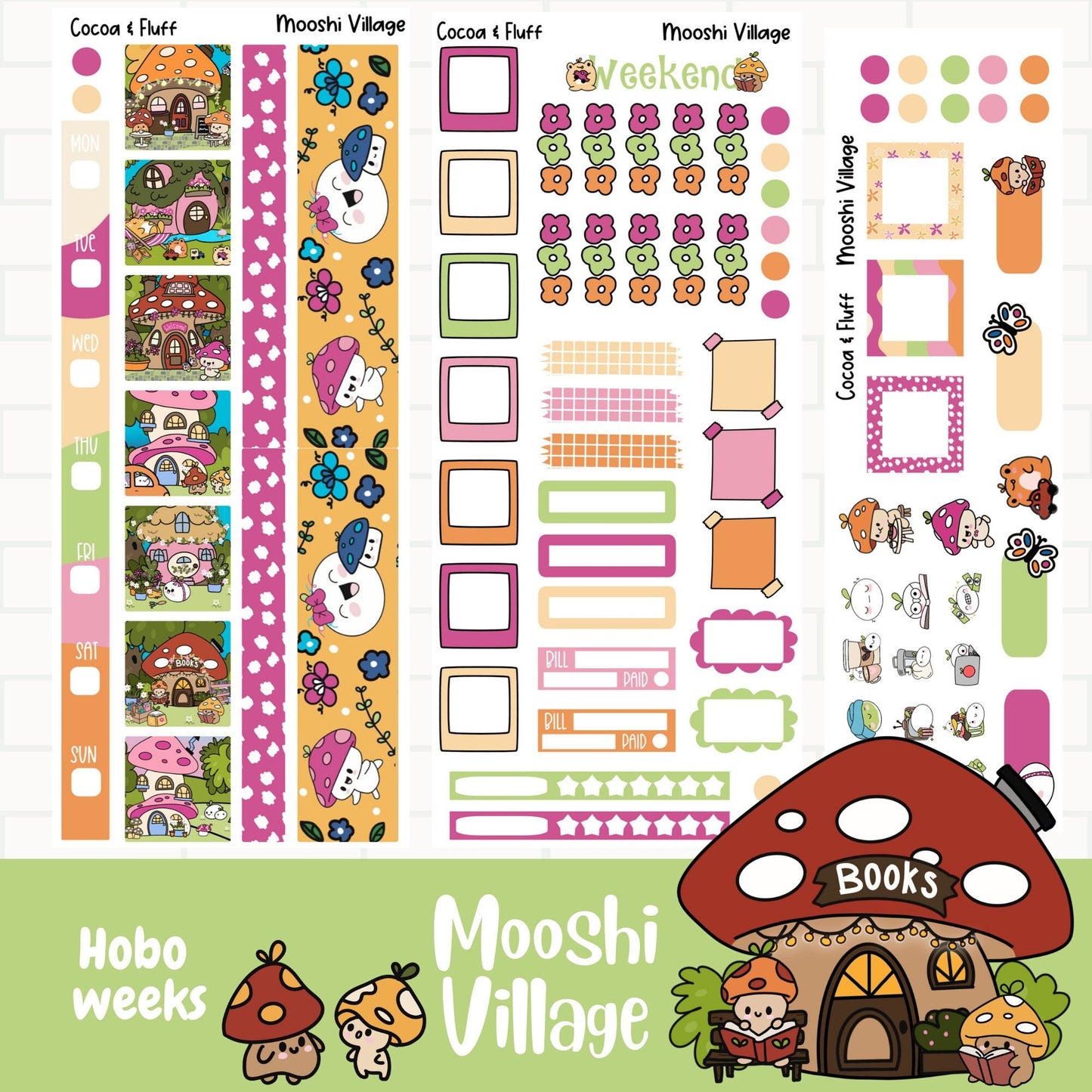 Mooshi Village Hobonichi Weeks Weekly Sticker Kit