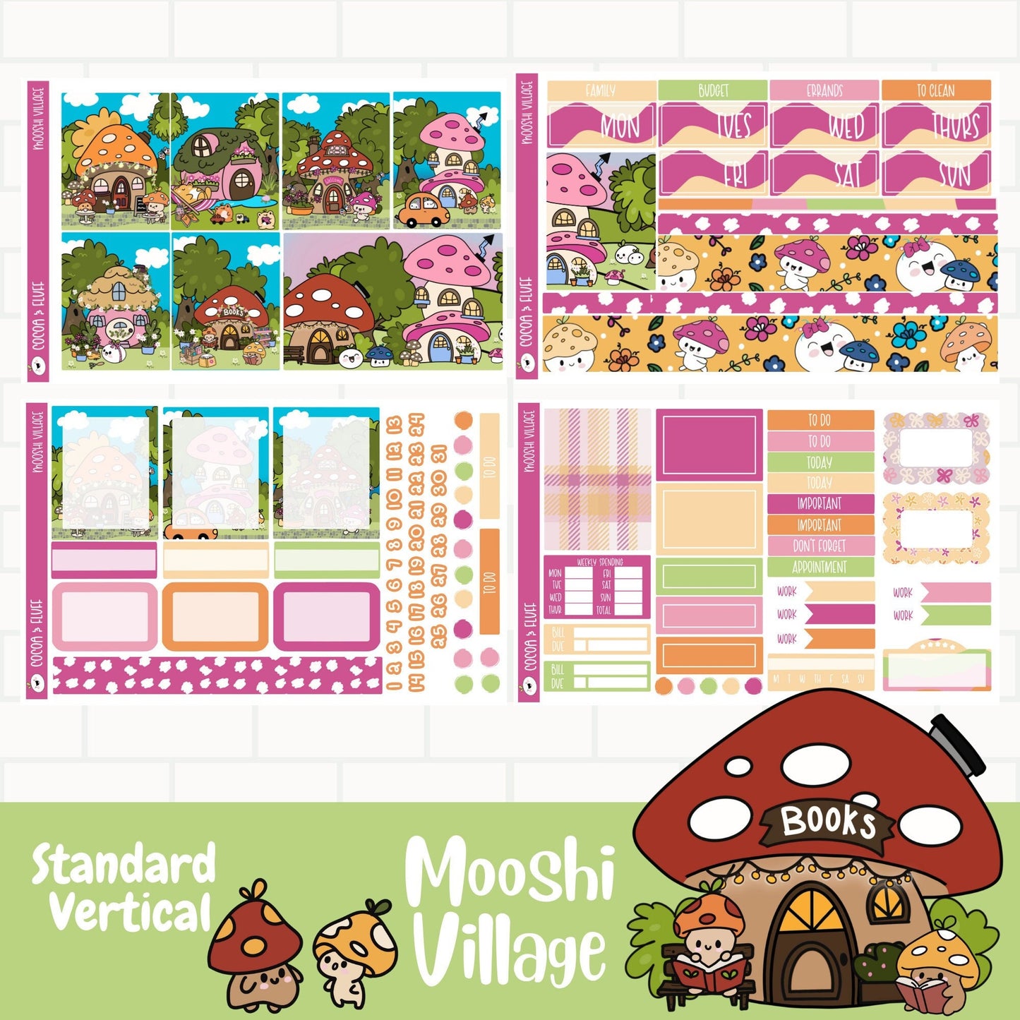 Mooshi Village Standard Vertical Weekly Sticker Kit