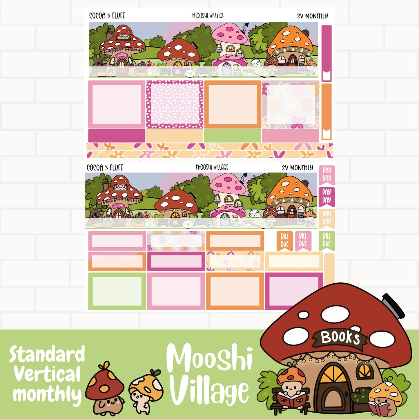 Mooshi Village Standard Vertical Monthly Sticker Kit