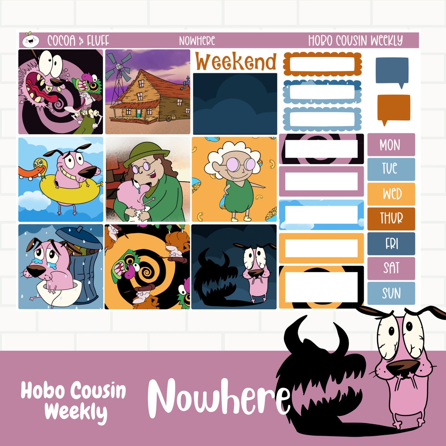 NoWhere Hobonichi Cousin Weekly Sticker Kit