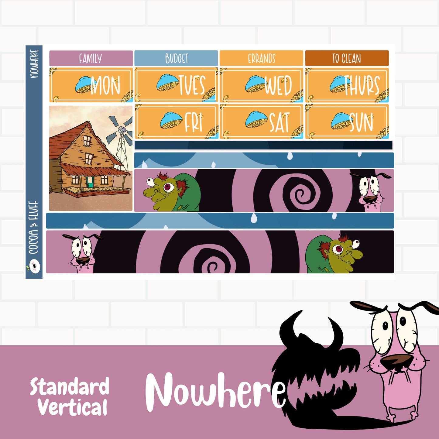 NoWhere Standard Vertical Weekly Sticker Kit