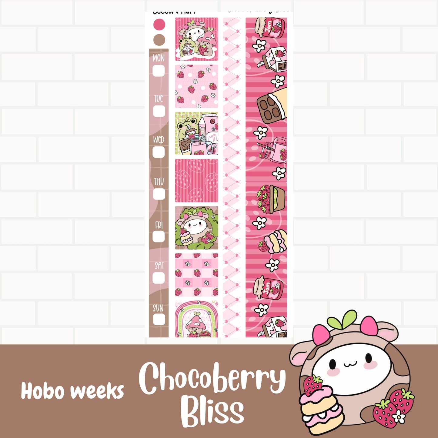 Chocoberry Bliss Hobonichi Weeks Weekly Sticker Kit
