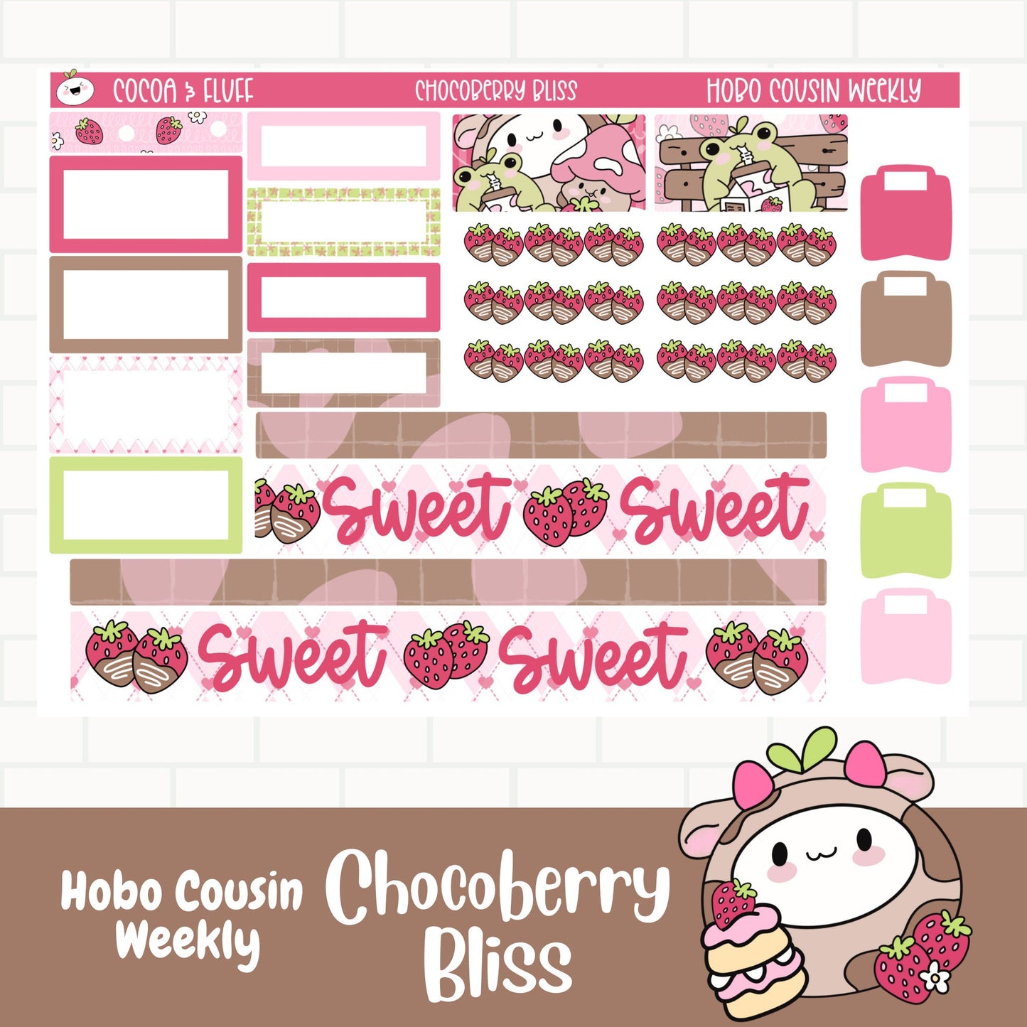 Chocoberry Bliss Hobonichi Cousin Weekly Sticker Kit