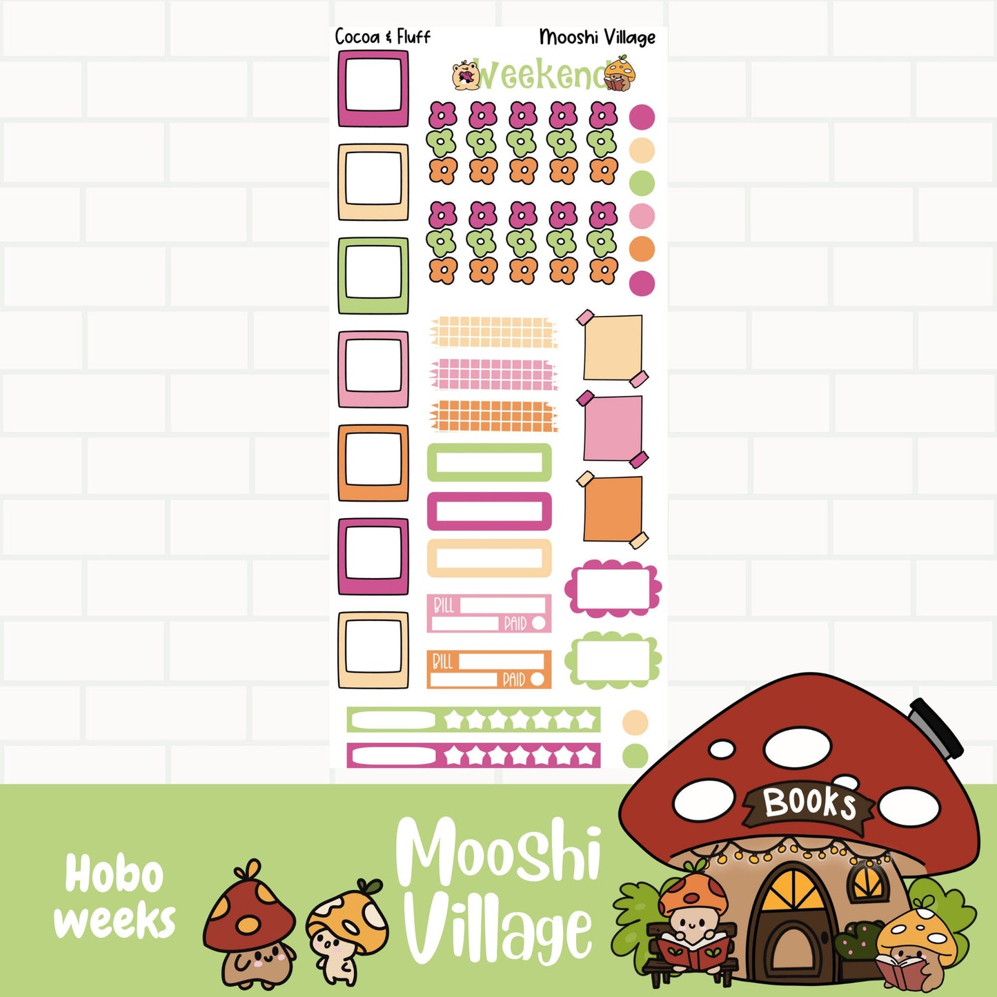 Mooshi Village Hobonichi Weeks Weekly Sticker Kit