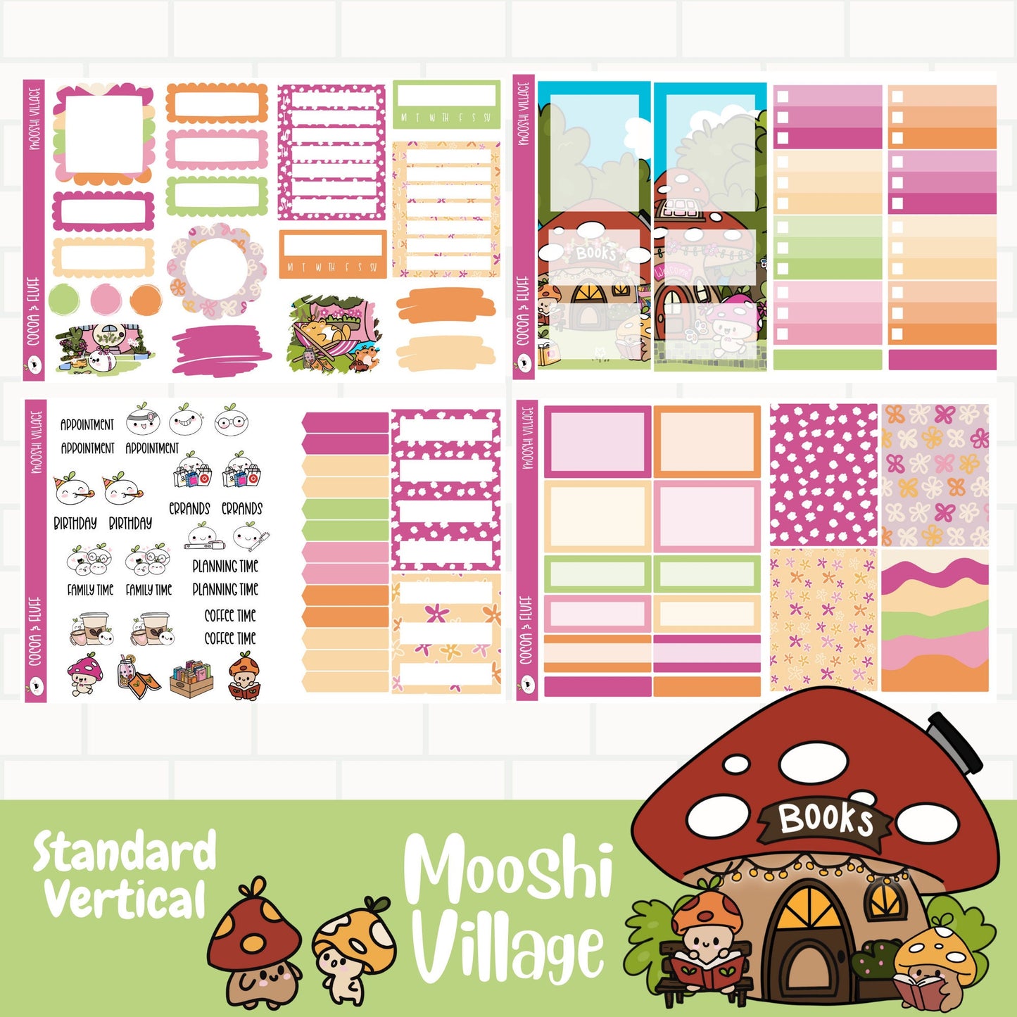 Mooshi Village Standard Vertical Weekly Sticker Kit