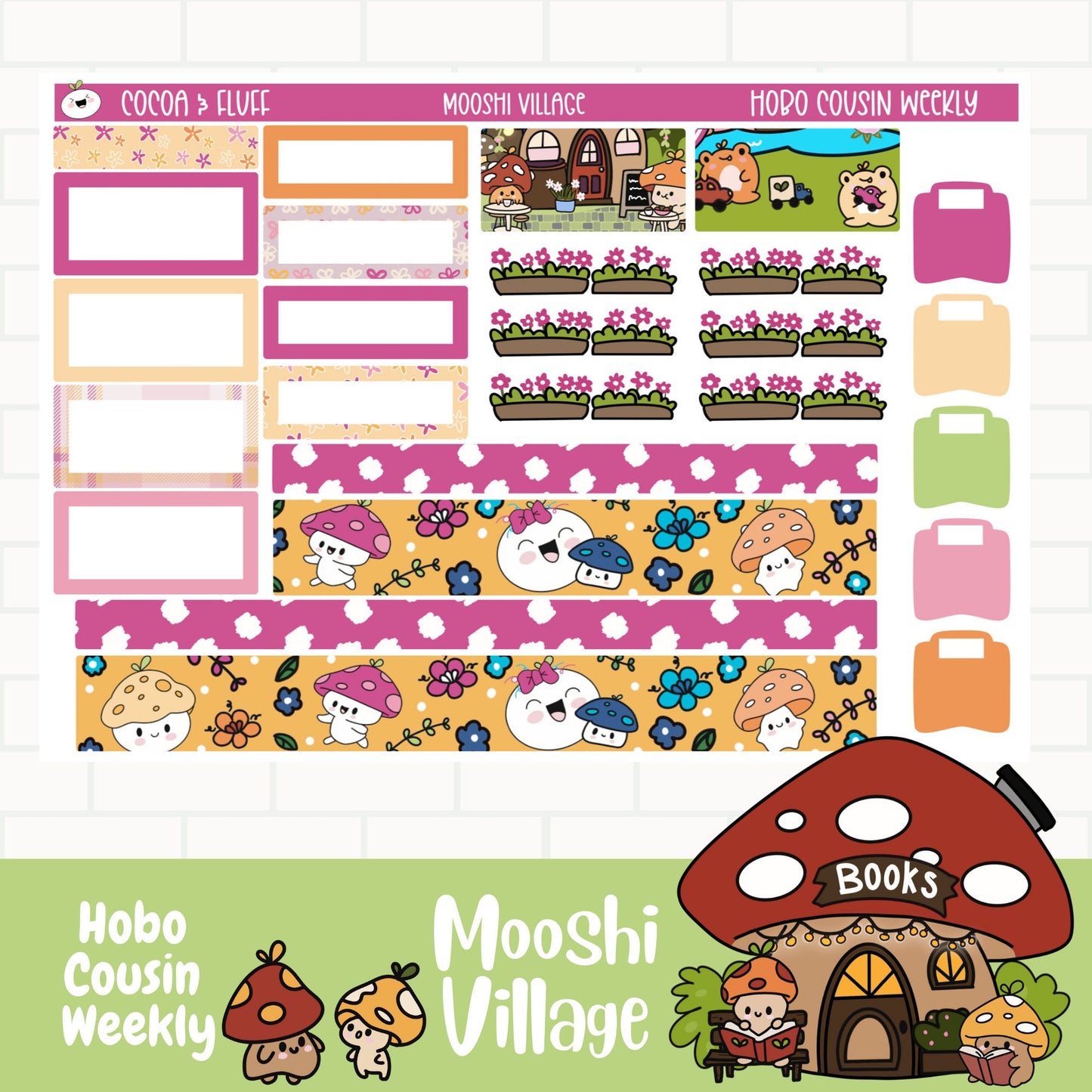 Mooshi Village Hobonichi Cousin Weekly Sticker Kit
