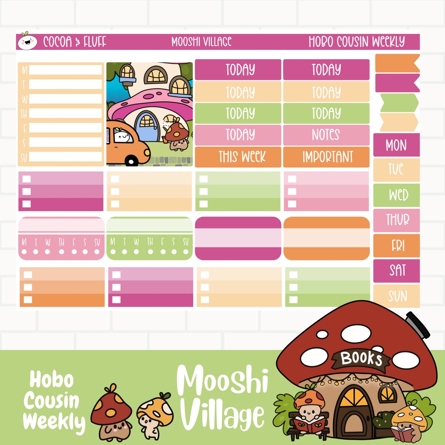 Mooshi Village Hobonichi Cousin Weekly Sticker Kit
