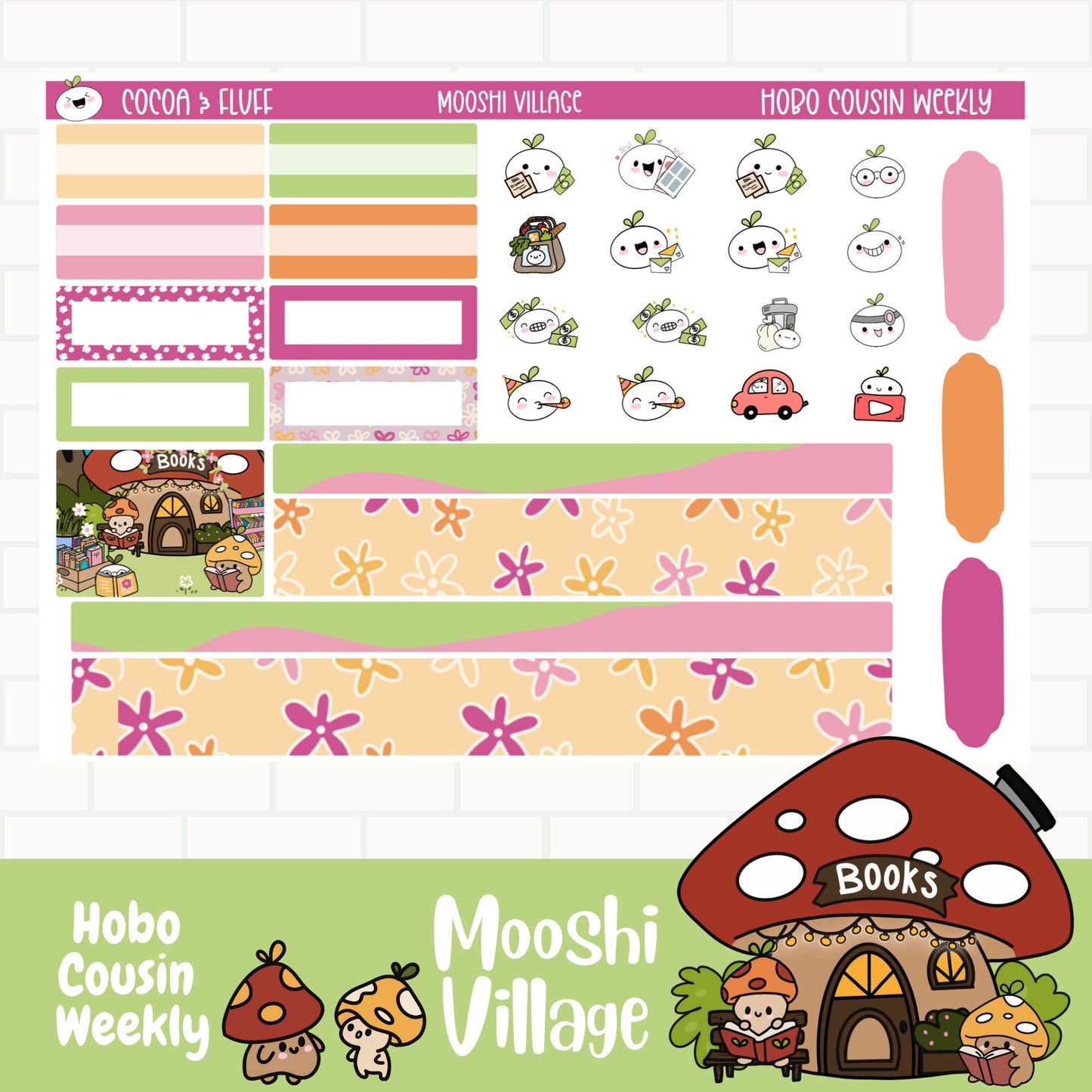 Mooshi Village Hobonichi Cousin Weekly Sticker Kit