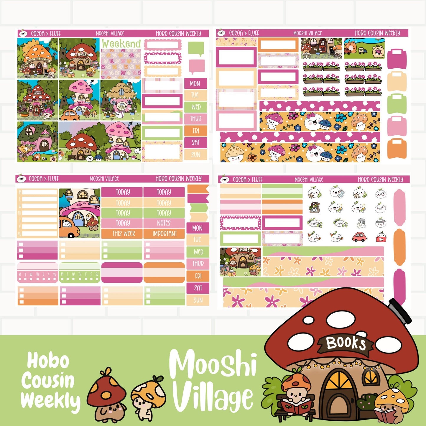 Mooshi Village Hobonichi Cousin Weekly Sticker Kit