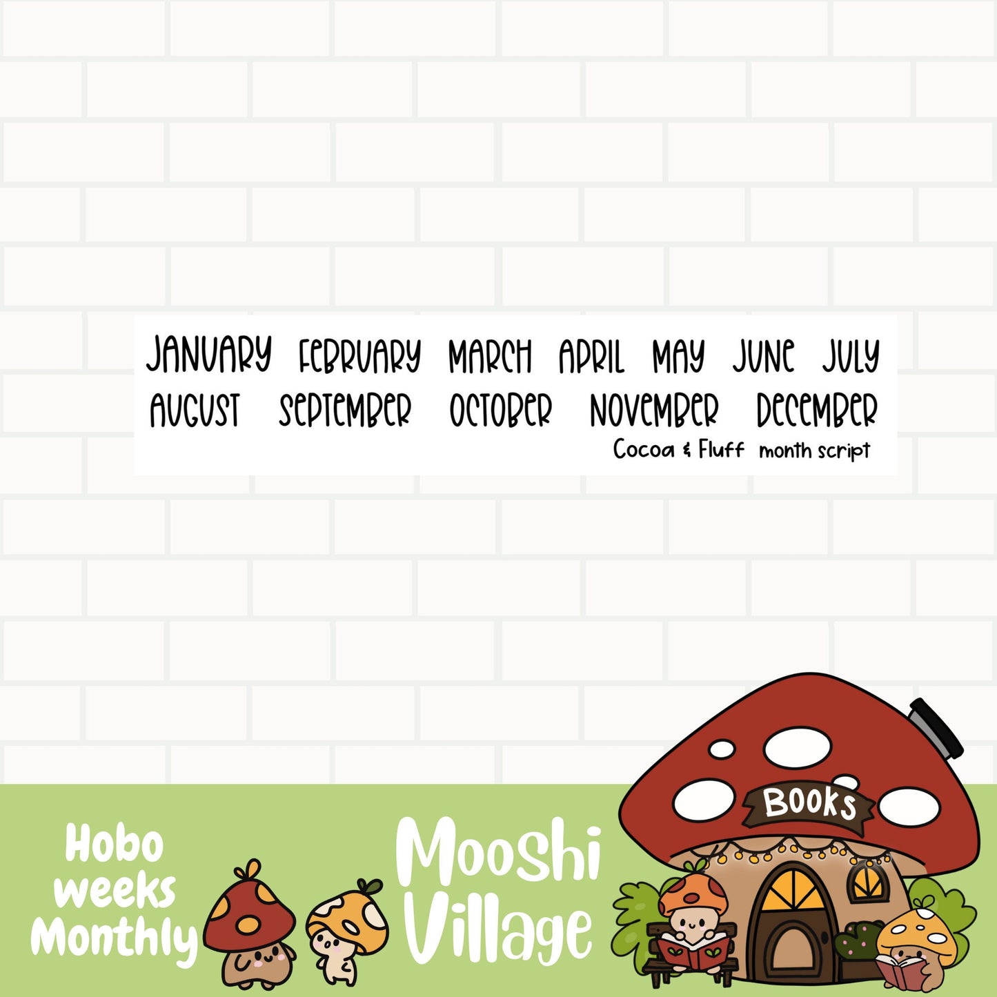 Mooshi Village Hobonichi Weeks Monthly Sticker Kit