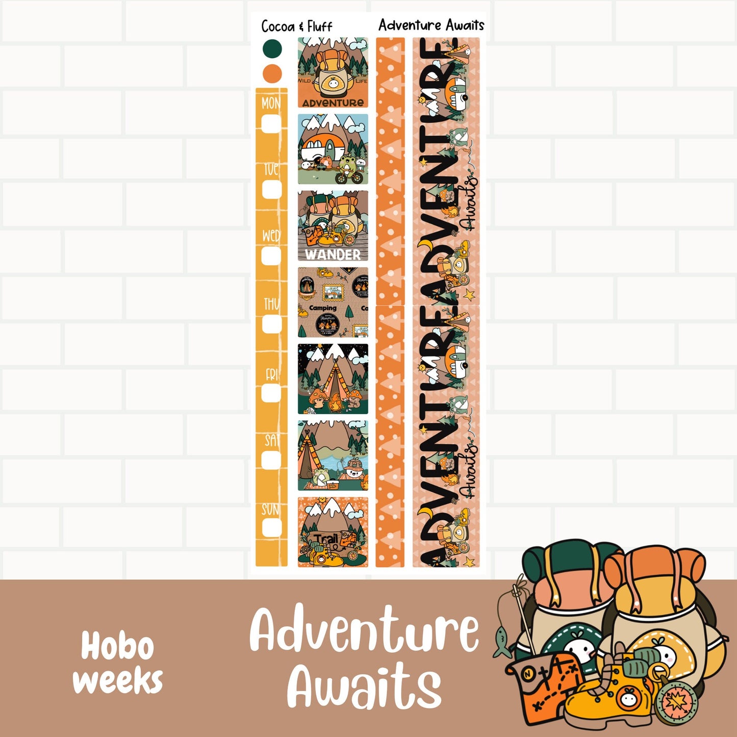 Adventure Awaits Hobo Weeks Weekly Planner Stickers