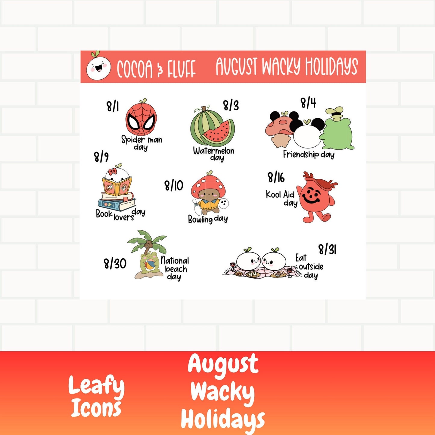 Wacky Holidays Leafy Planner Icons