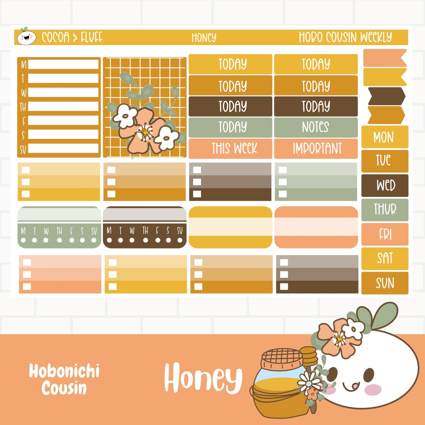 Honey Hobonichi Cousin Weekly Sticker Kit