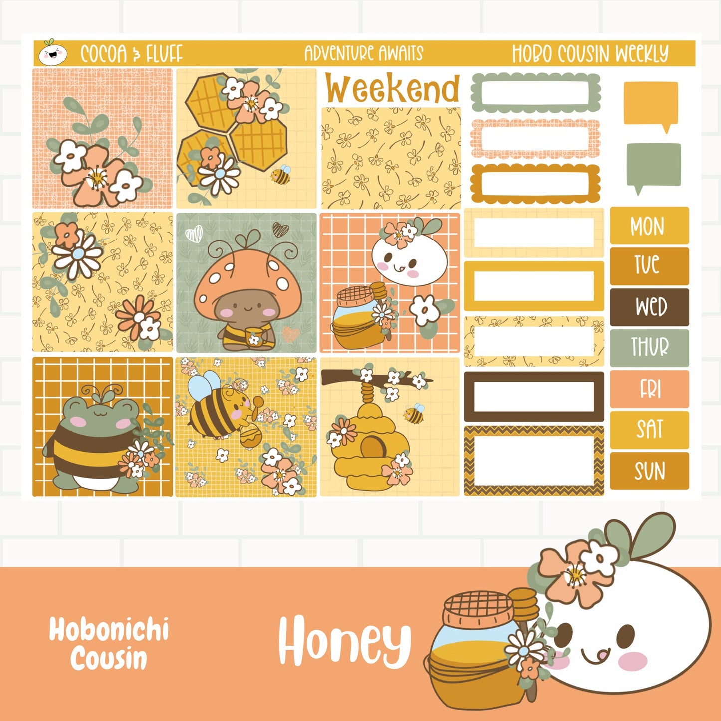Honey Hobonichi Cousin Weekly Sticker Kit