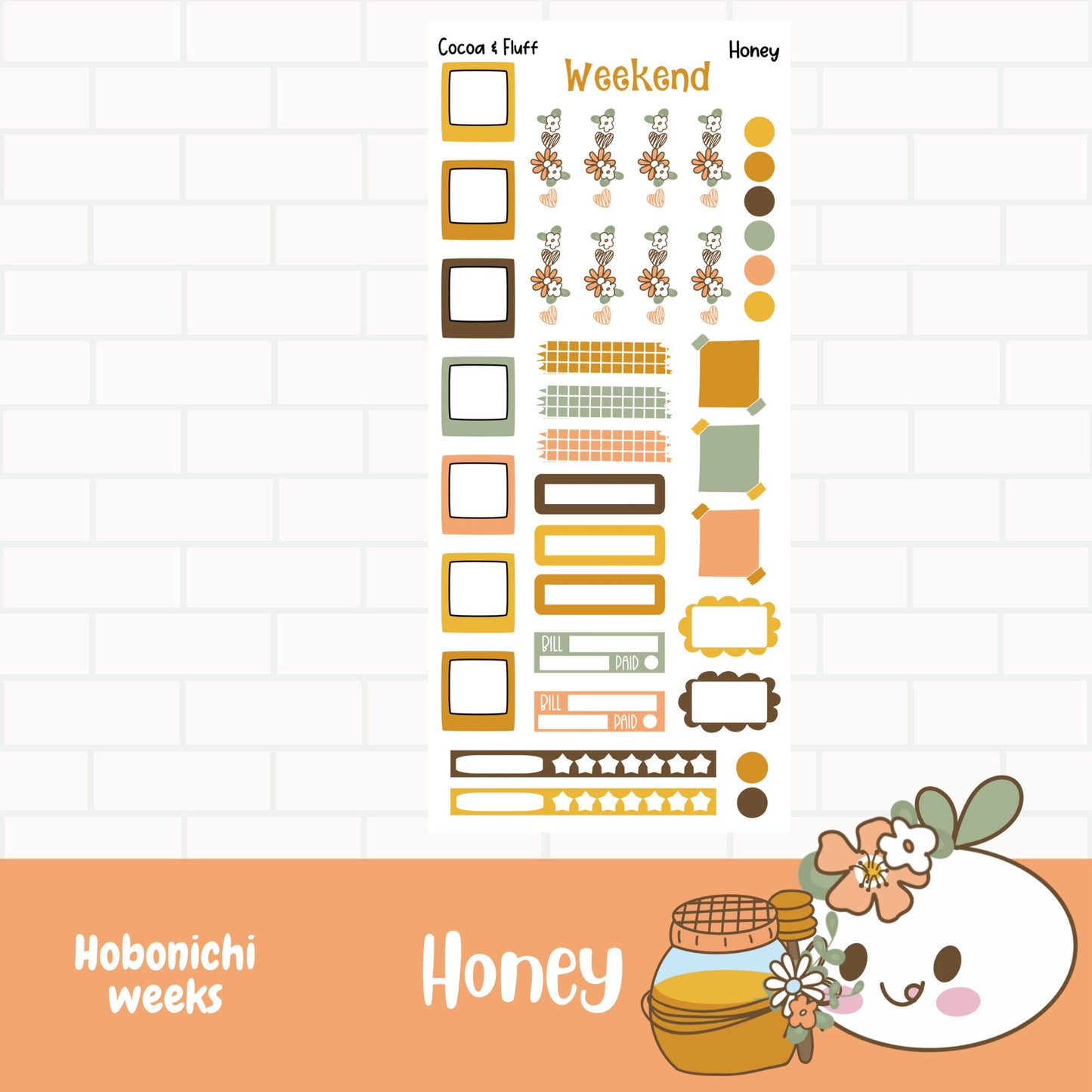 Honey Hobonichi Weeks Weekly Sticker Kit